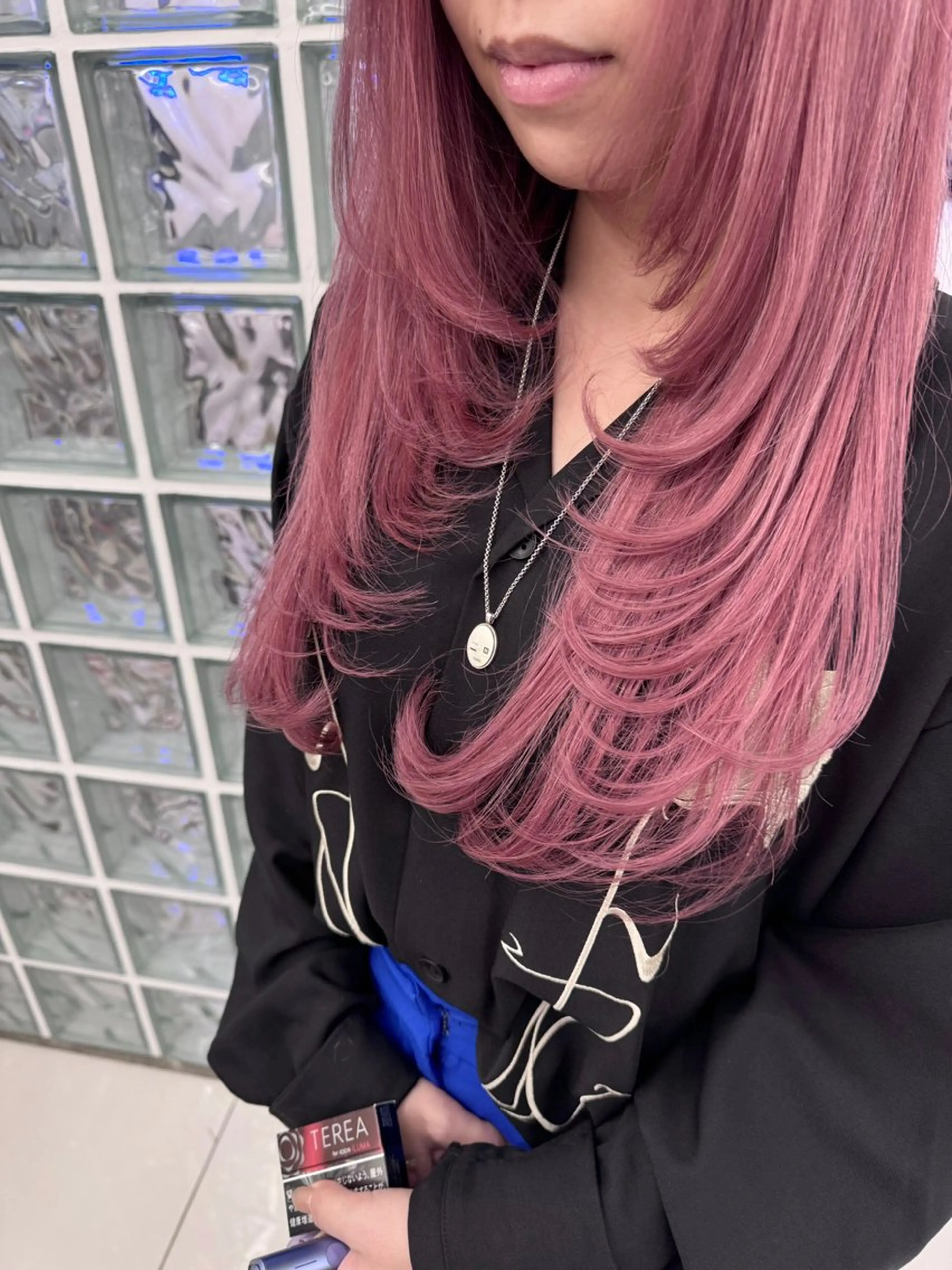 セミロング ヘアカラー エクステ 家田 竜のヘアスタイル