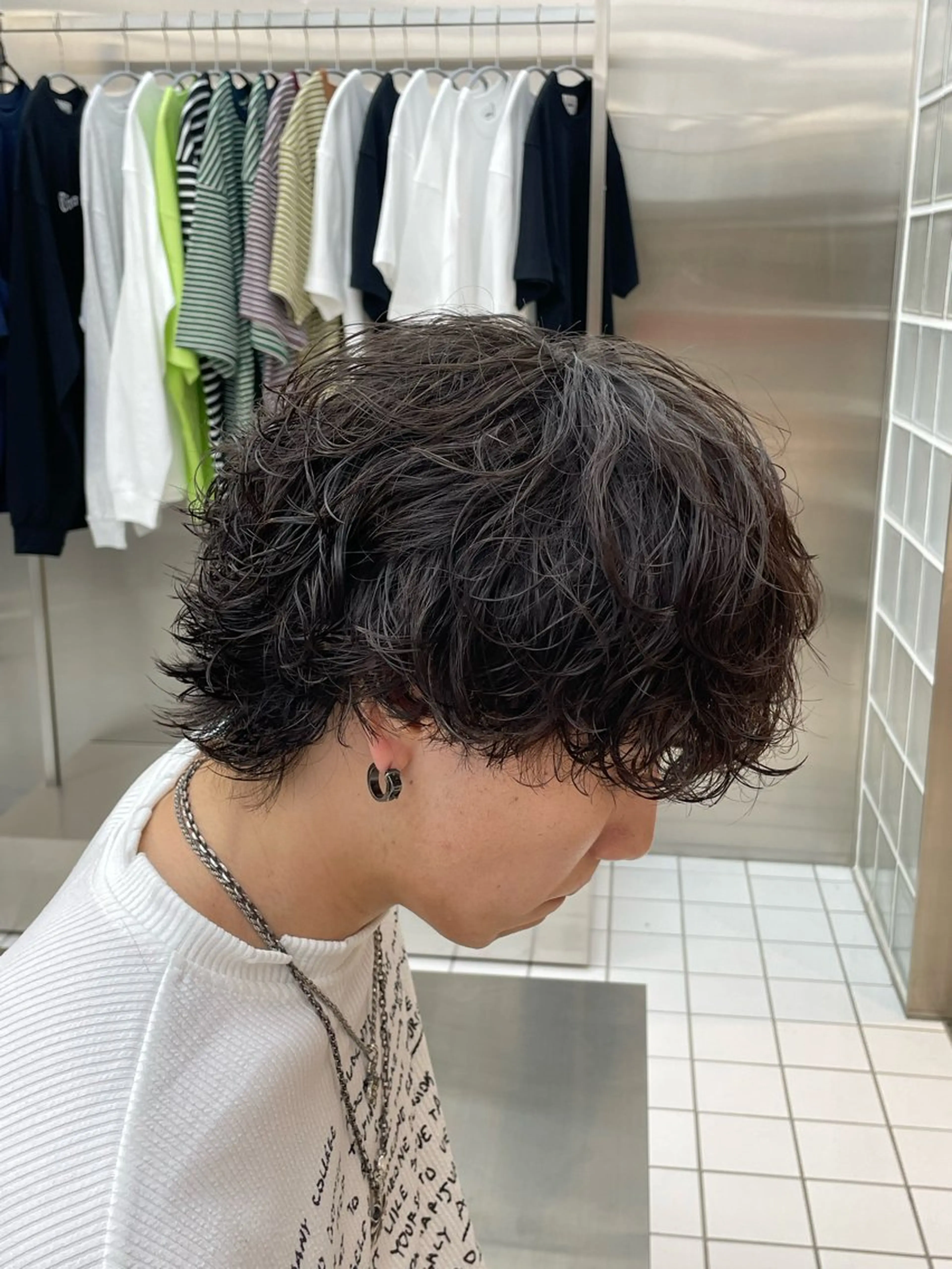 ショート パーマ メンズ メンズパーマ メンズウルフカット ウルフカット メンズ特化型美容師 sakuraのヘアスタイル