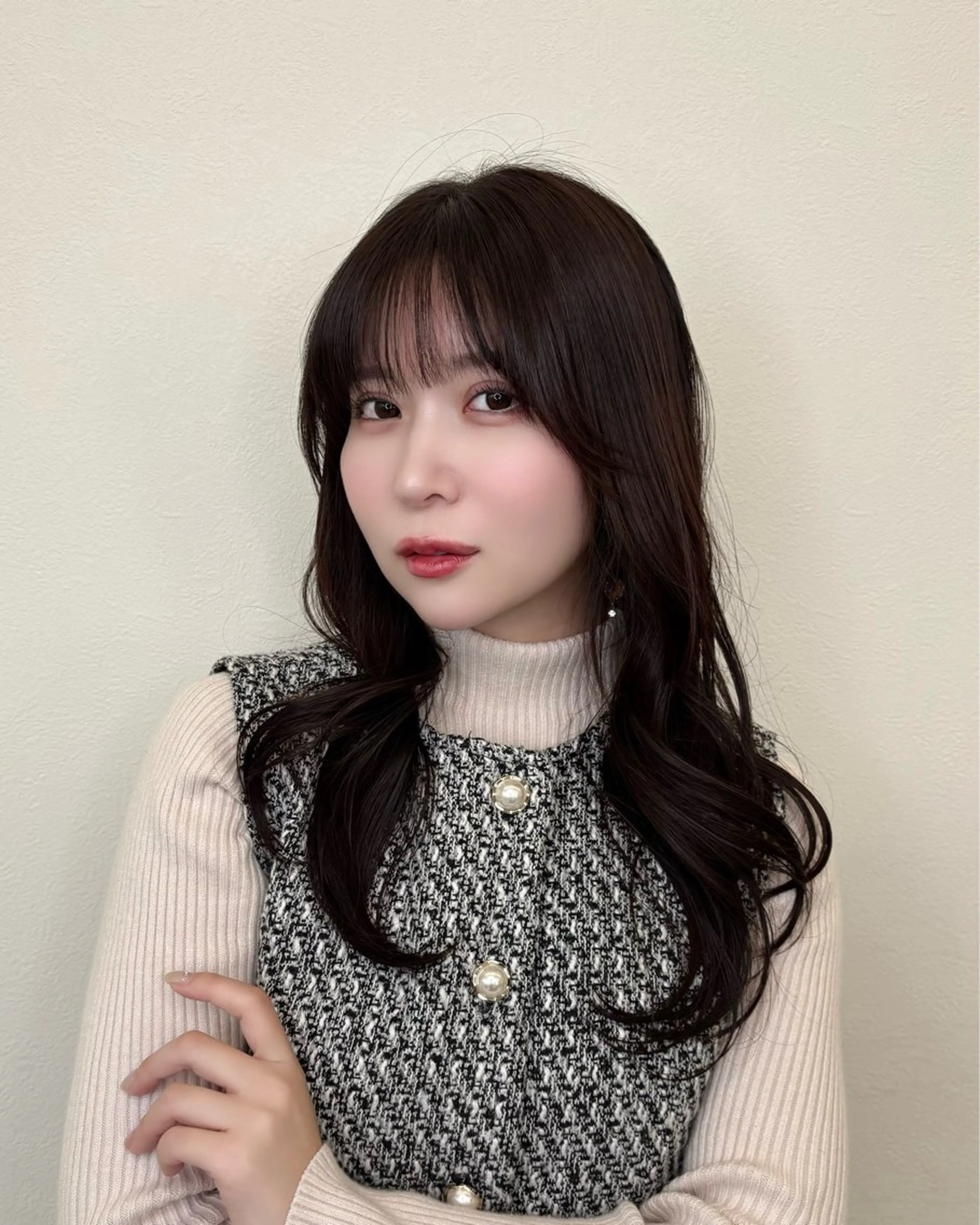 【🎀韓国ヘア🎀】レイヤーカット+ケアカラー+超音波クイックトリートメント ￥8900の写真