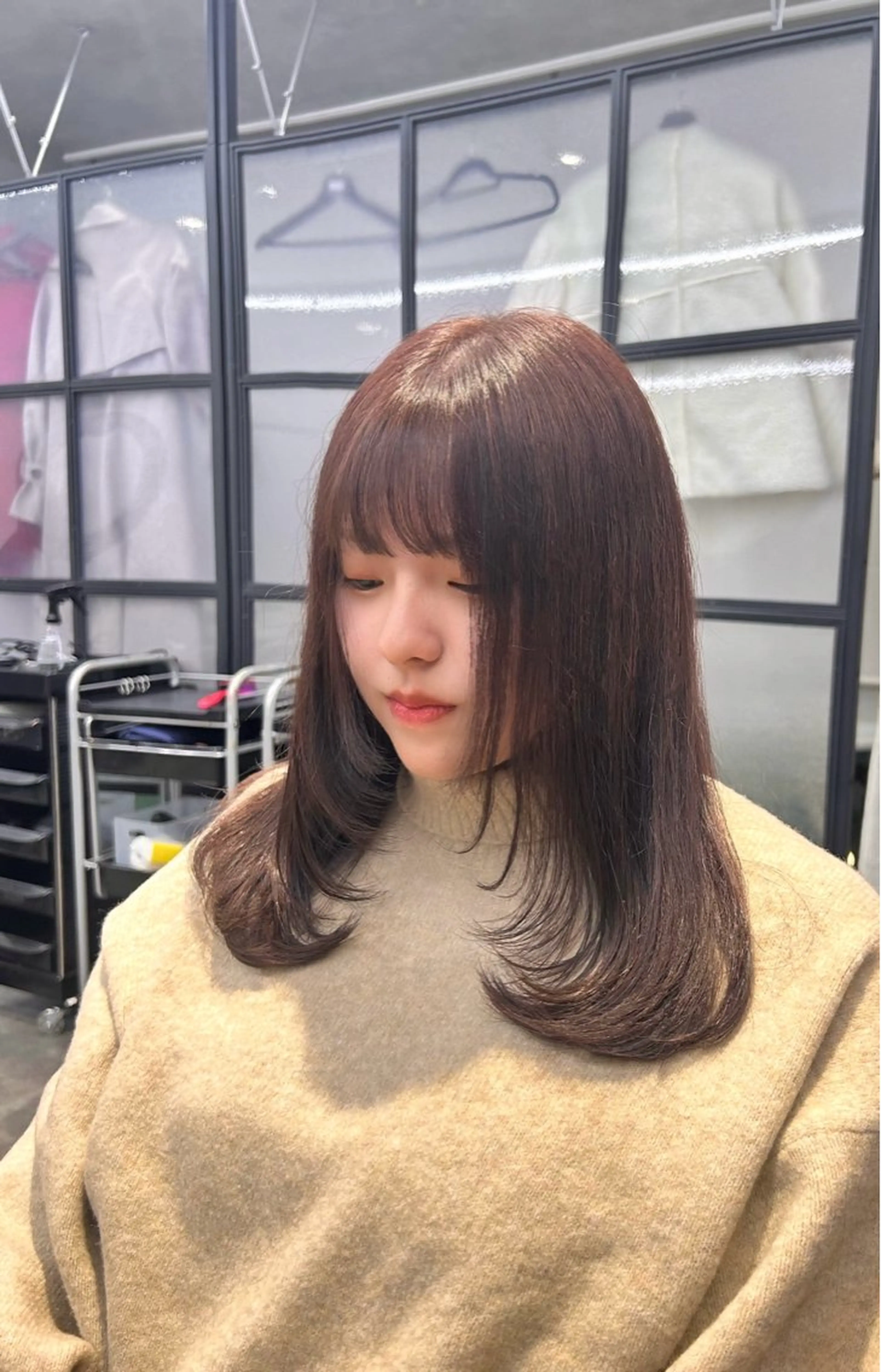 ミディアム カラー 韓国×髪質改善カラー 💎hinaのヘアスタイル