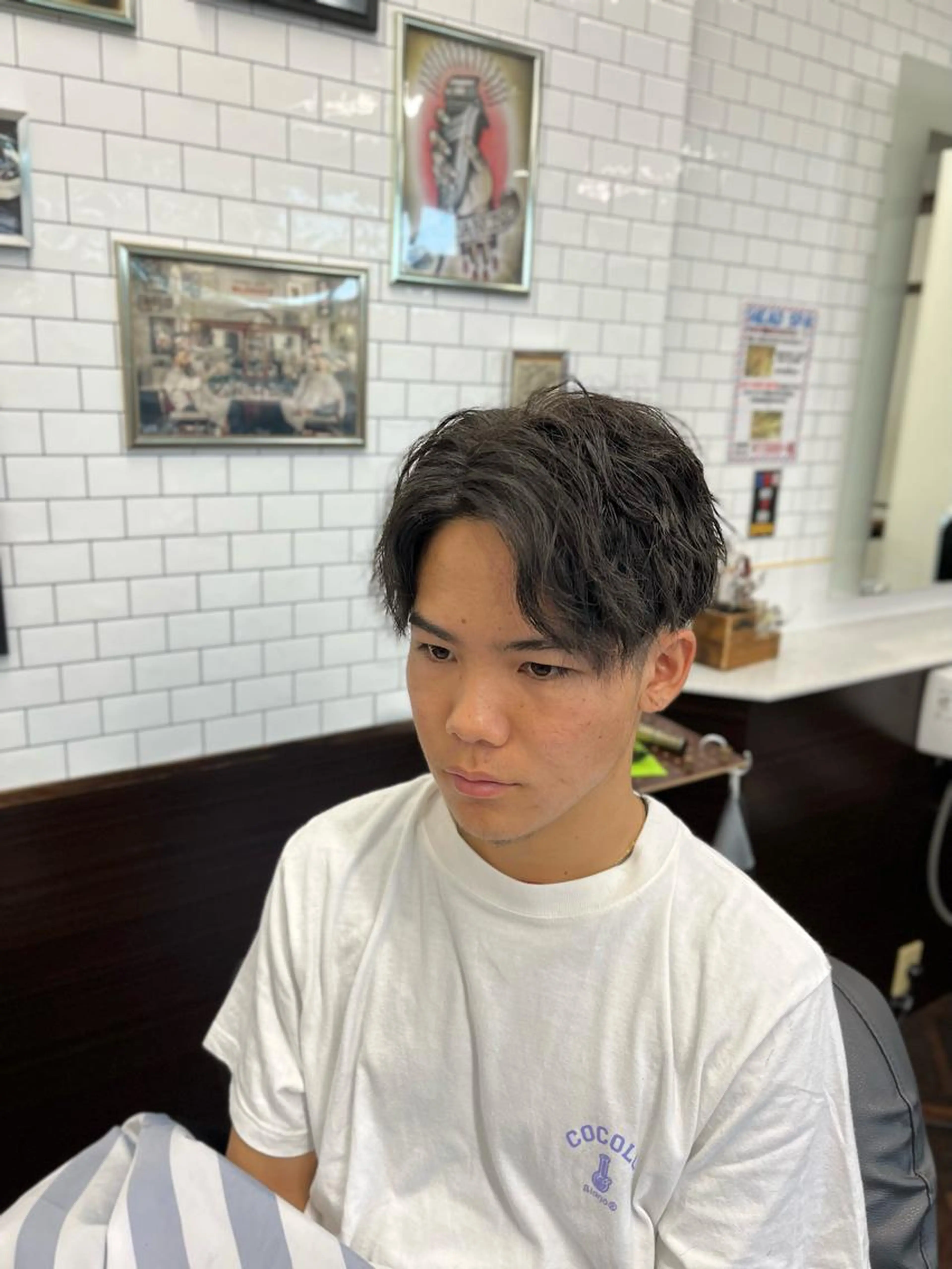 ナチュラルセンターパートパーマの写真