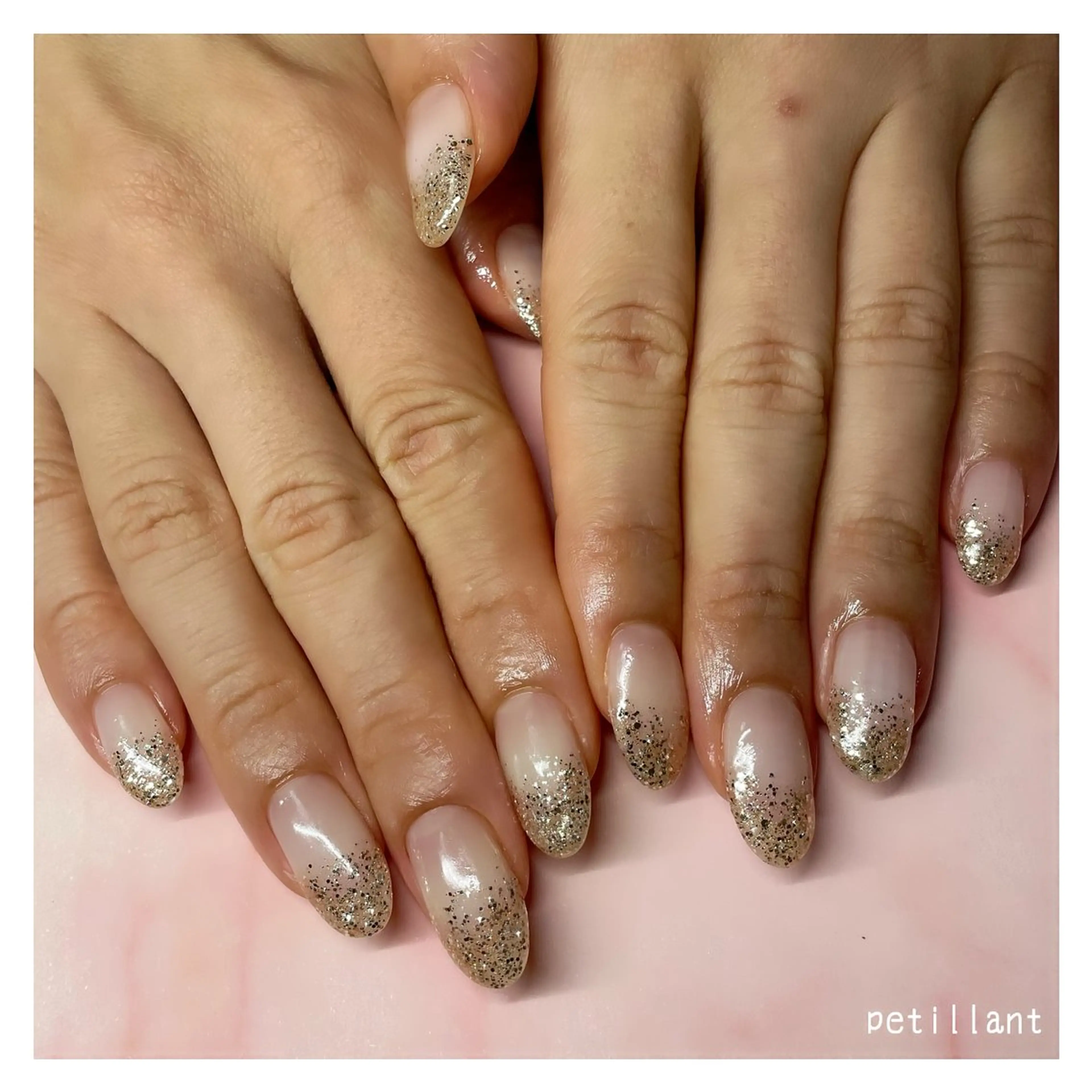 ネイル グラデーション キラキラネイル ラメ(グリッター) シンプルネイル petillant所属・nail salon petillantのネイルデザイン