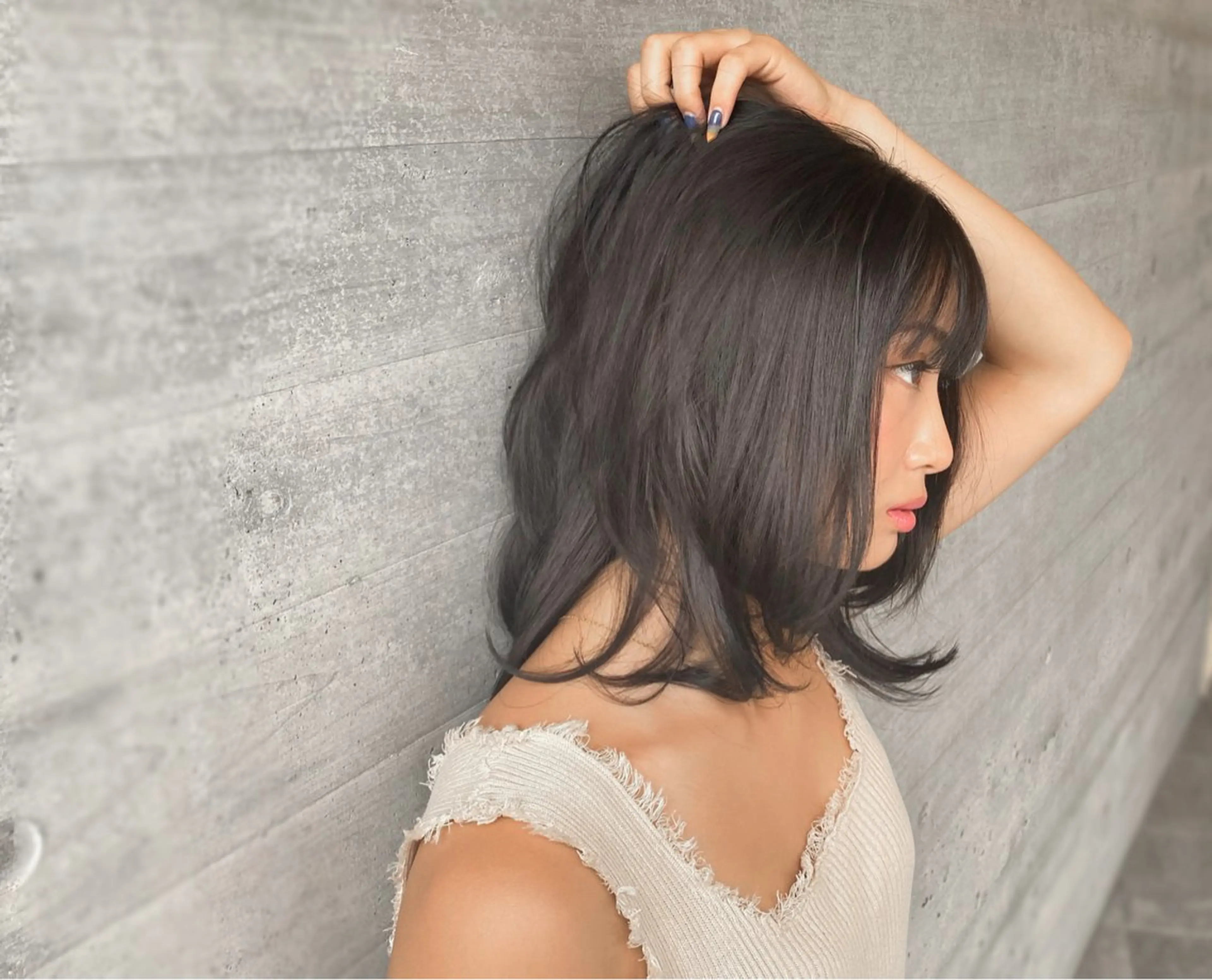 セミロング カット トリートメント Kingdom鎌倉所属・透明感カラー/艶髪 /鎌倉/ヤタベケンタのヘアスタイル