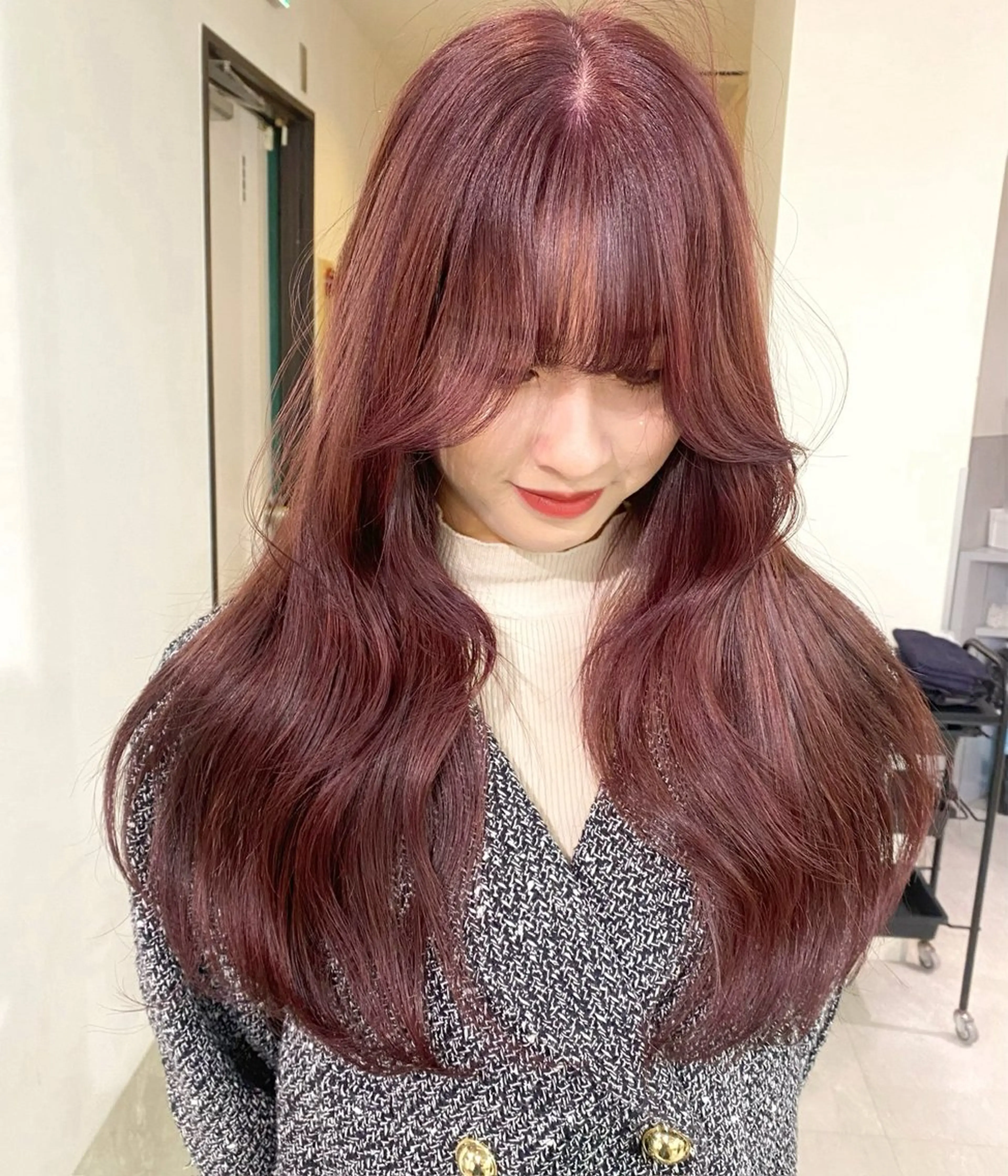 ロング カラー 黒髪 ブリーチ ダブルカラー ブリーチなしカラー ヘアカラー mizuki/ピンク ベージュ.レイヤーのヘアスタイル