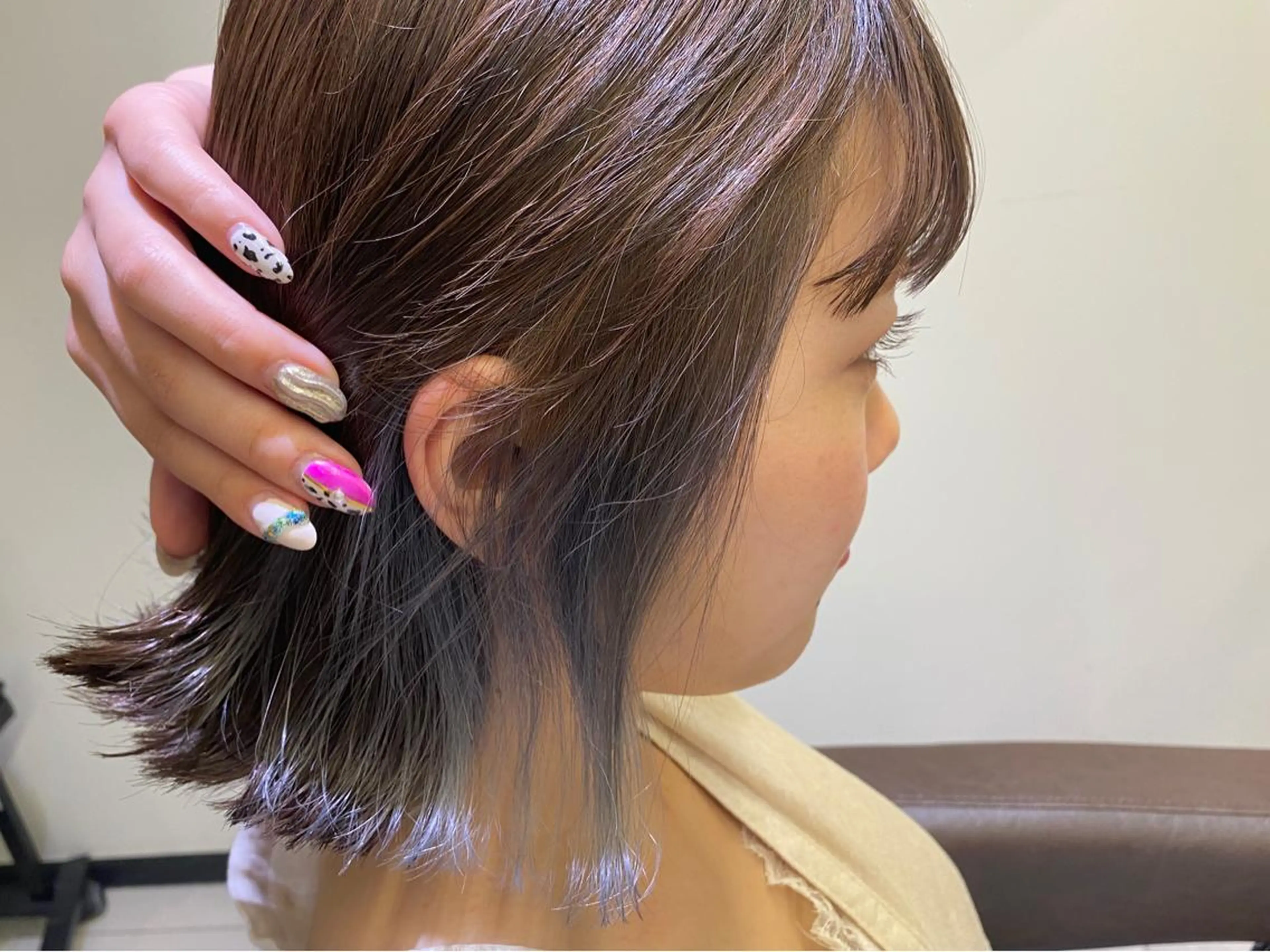 ミディアム カラー パーマ ヘアアレンジ 渡邊 桃香のヘアスタイル