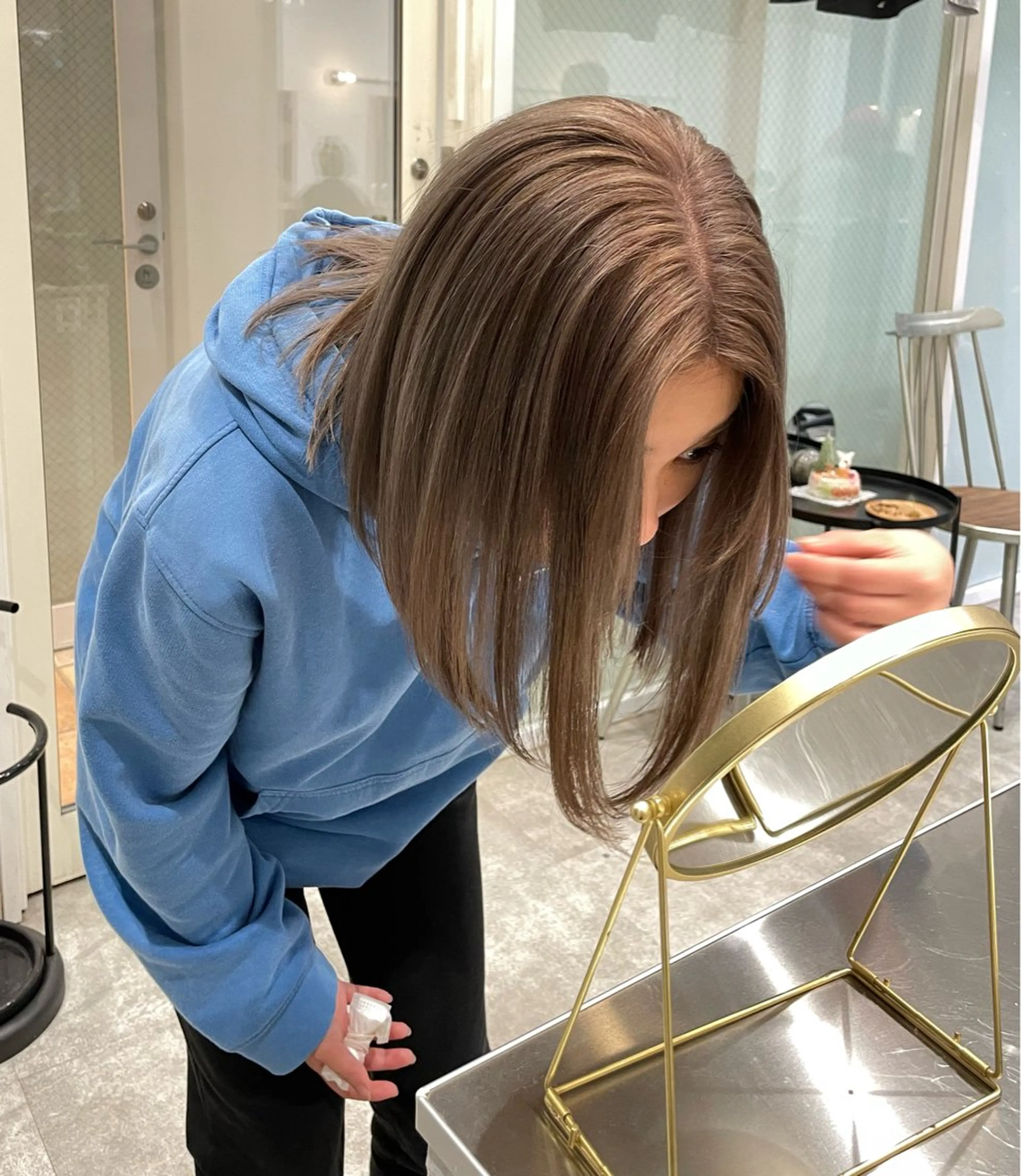 ミディアム カット ヘアカラー トリートメント KAZU keshiki大名のヘアスタイル