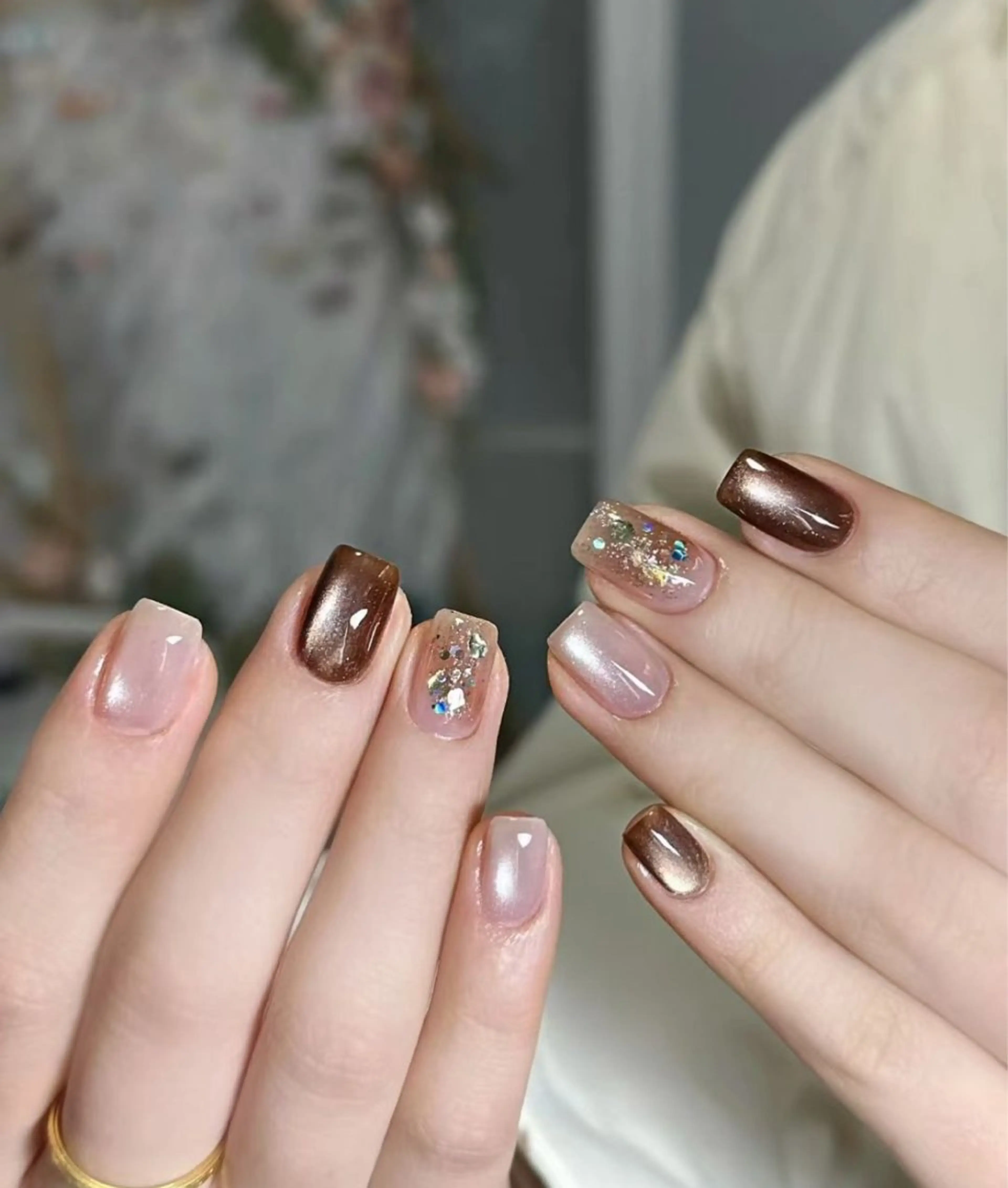 ネイル アートネイル 韓国ネイル 持ち込み ニュアンスネイル ワンカラーネイル イブ ネイリのネイルデザイン