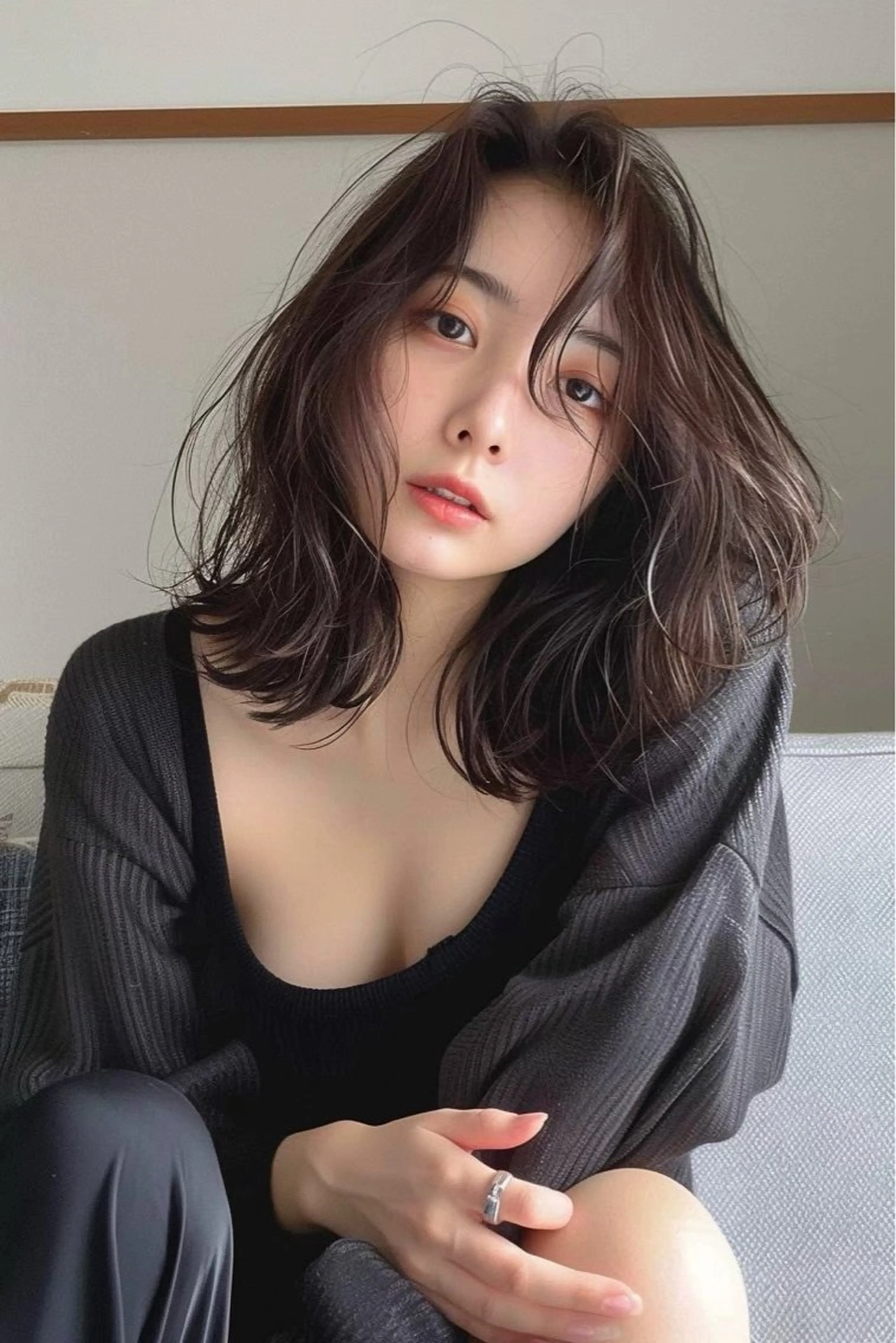 セミロング カラー カット ヘアカラー トリートメント 圧倒的似合わせ ケアカラーYUTOのヘアスタイル