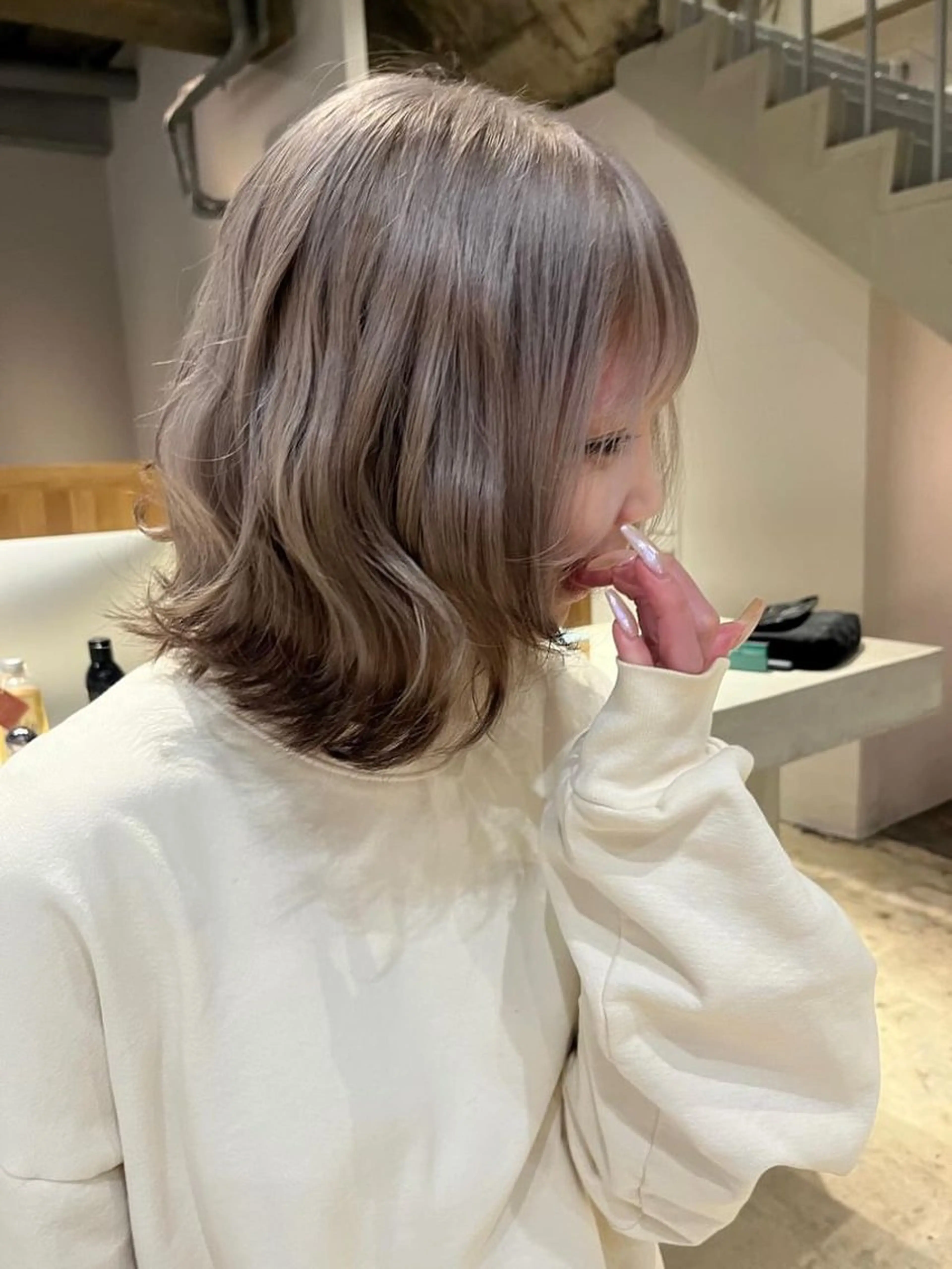 セミロング カット ヘアカラー レイヤーカット/ ダブルカラーサクライのヘアスタイル