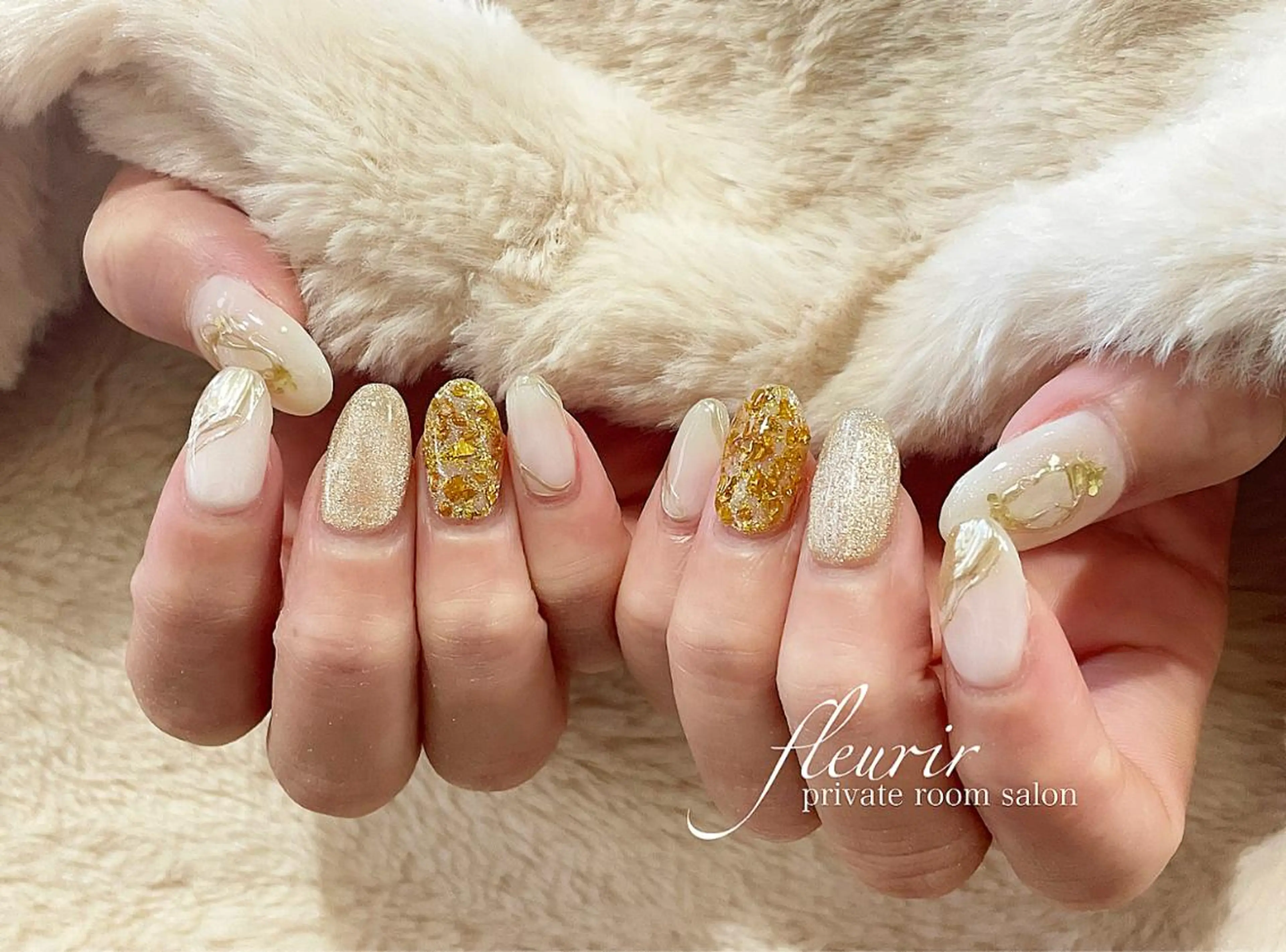 ネイル アートネイル マグネットネイル ミラーネイル ワンカラーネイル フルリール 【プライベートサロンのネイルデザイン