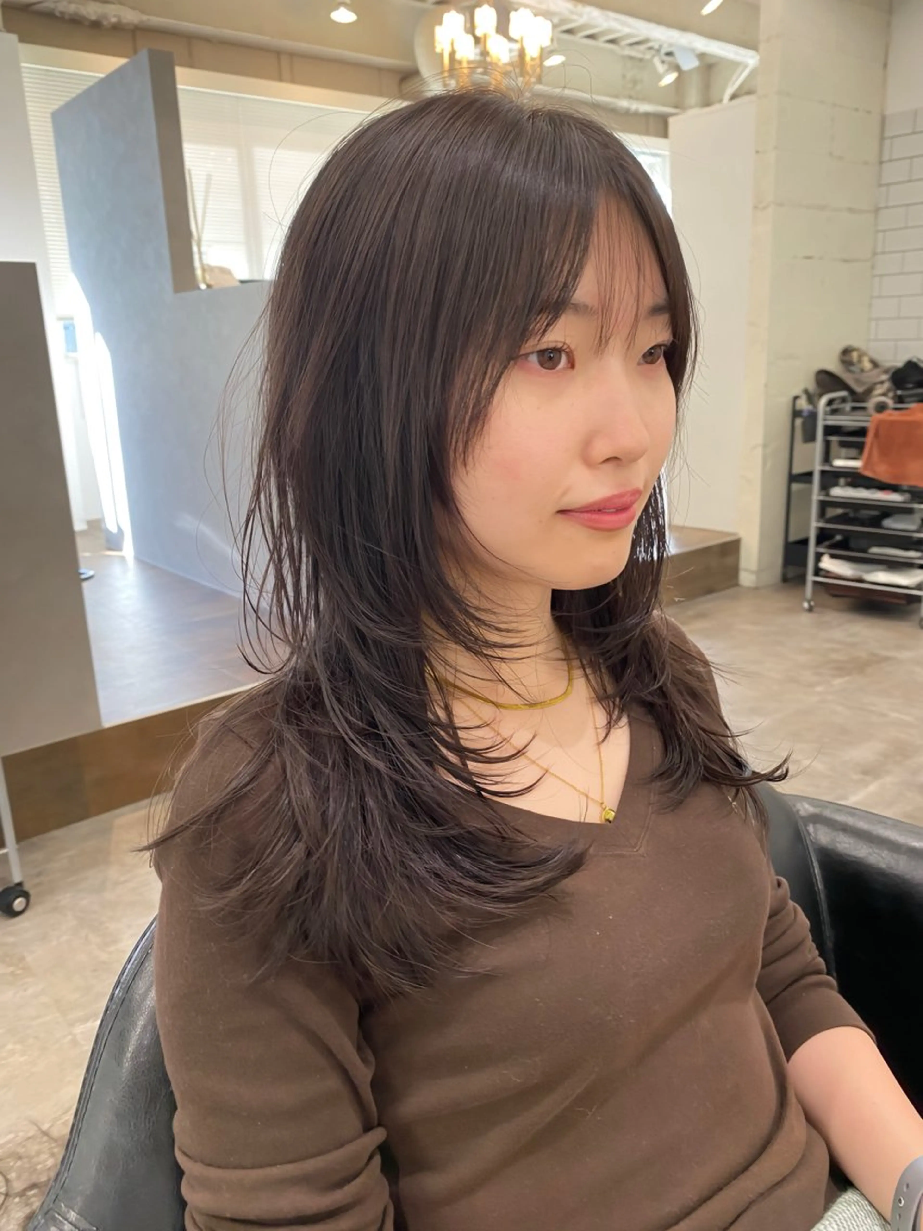 ロング カラー カット ヘアカラー レイヤー/ハイトーン ヒガシサヨのヘアスタイル