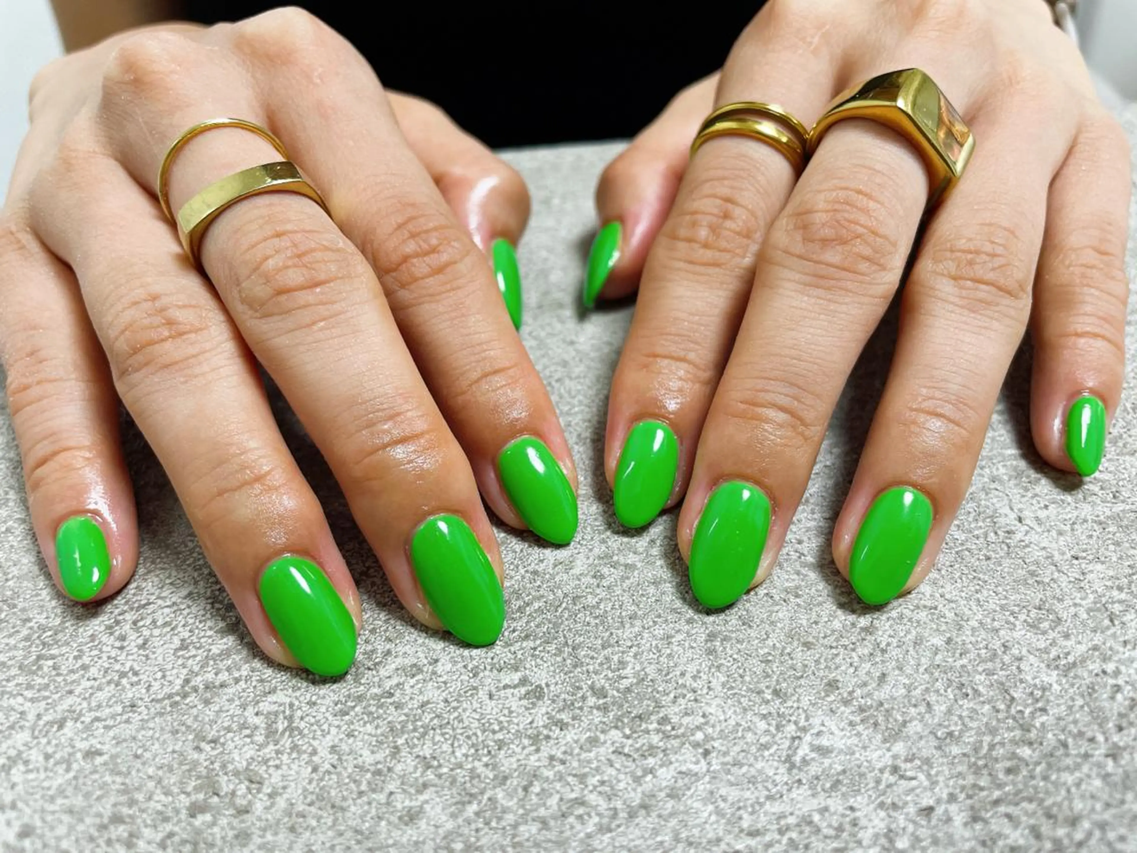 ネイル グリーン ハンドネイル Mogu nail 二子玉川のネイルデザイン