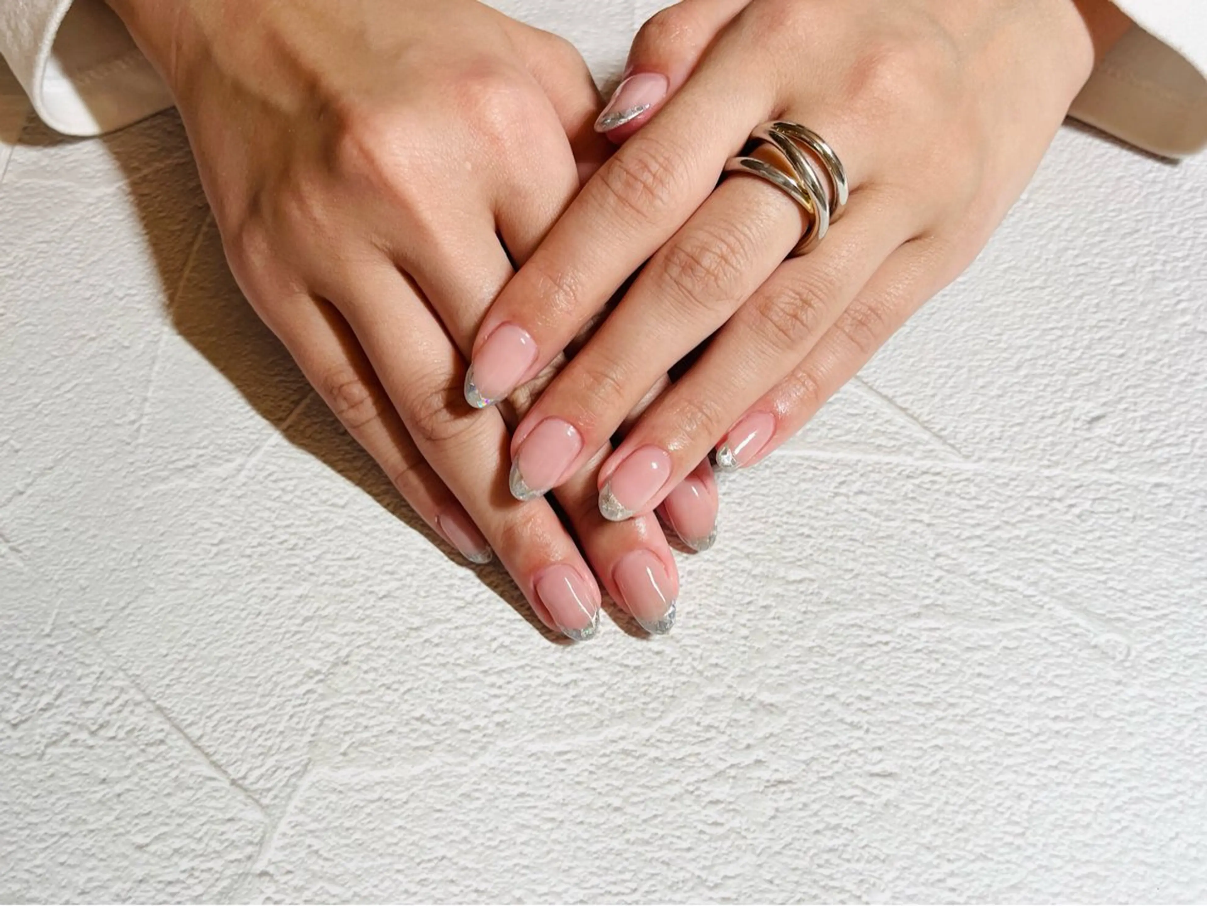 ハンド🤍💎当日ご予約ok，本日限定🤍ガラスフレンチ🦋🤍オフ有り，無の写真