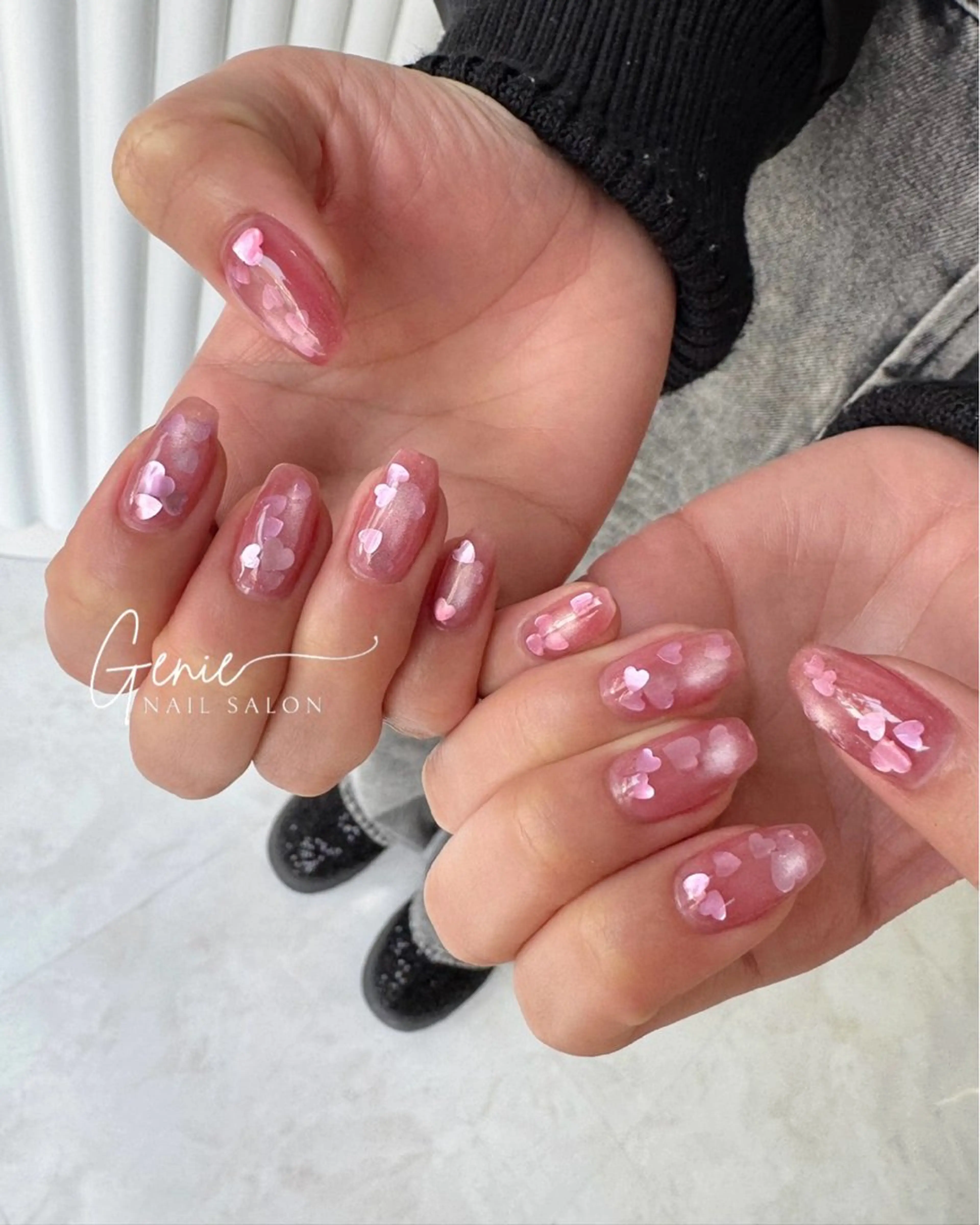 ネイル ハート ハンドネイル Nail salon Genie所属・Nail salon Genieのネイルデザイン