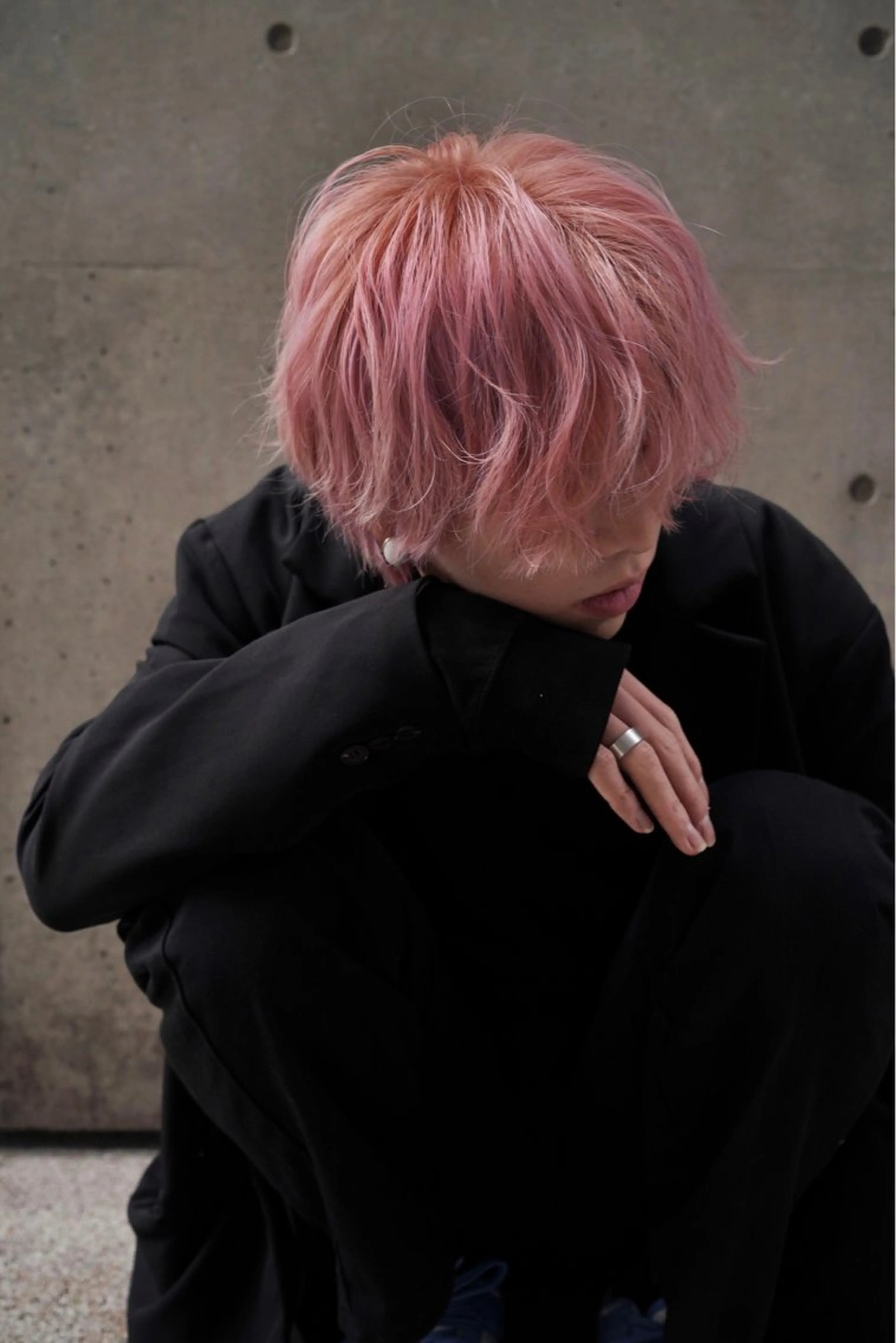 カラー メンズ カット ヘアカラー トリートメント EMANONシェアサロン心斎橋店所属・韓国メンズヘア　ミル クティボブ　足立佳代のヘアスタイル