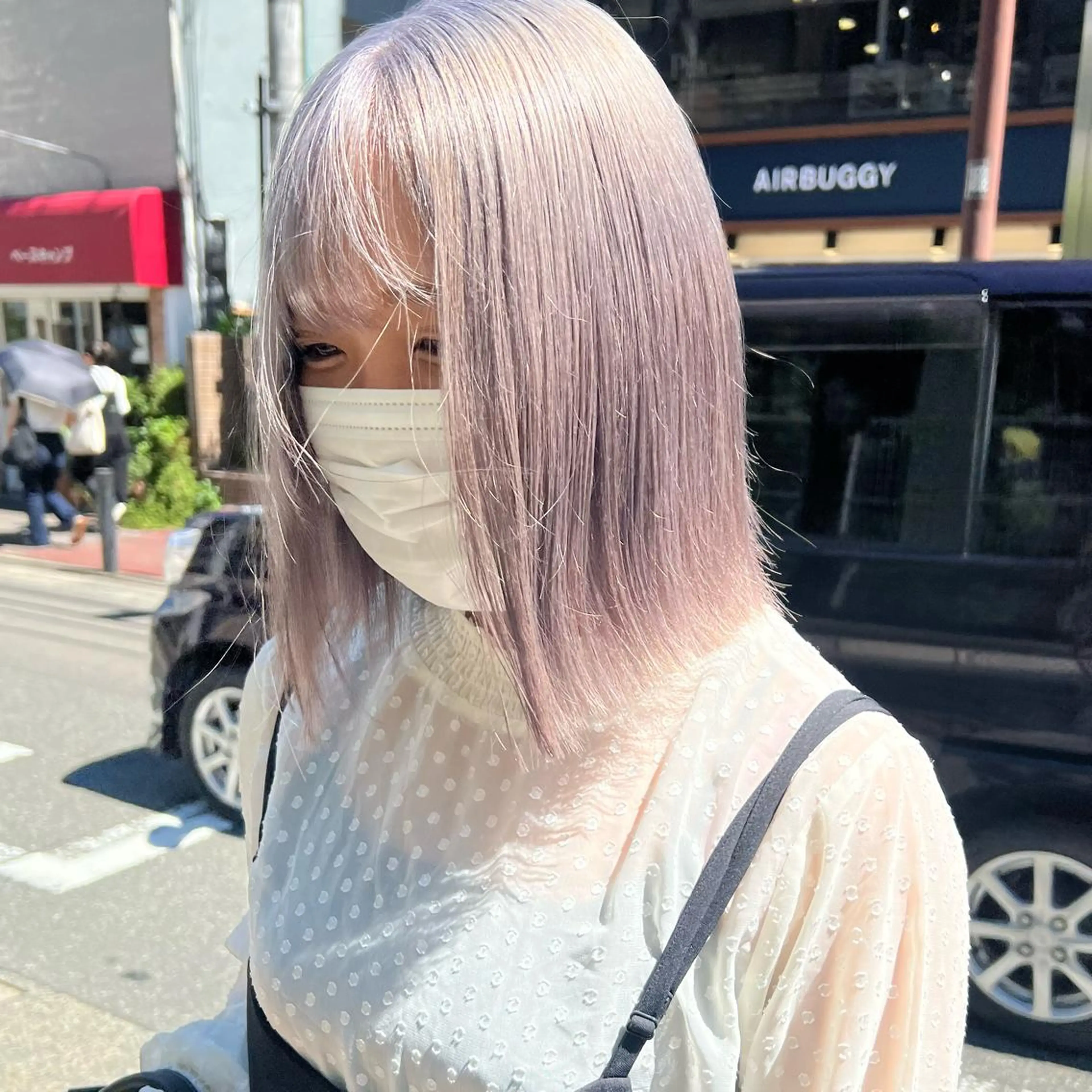 セミロング ヘアアレンジ ヘアカラー トリートメント ツガミ リナのヘアスタイル