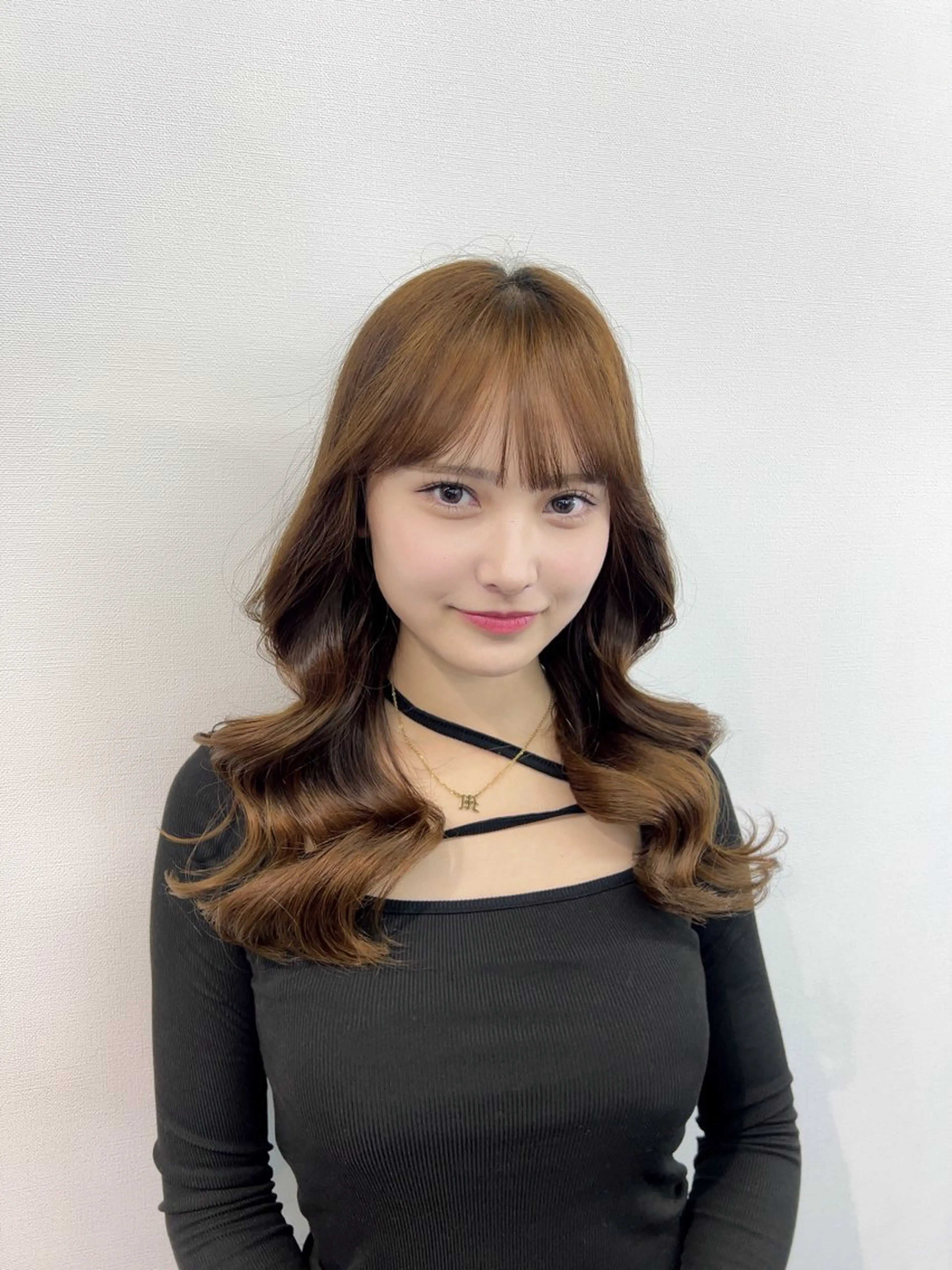 ロング カラー ♥韓国レイヤー/透明 感カラー/顔周りのヘアスタイル