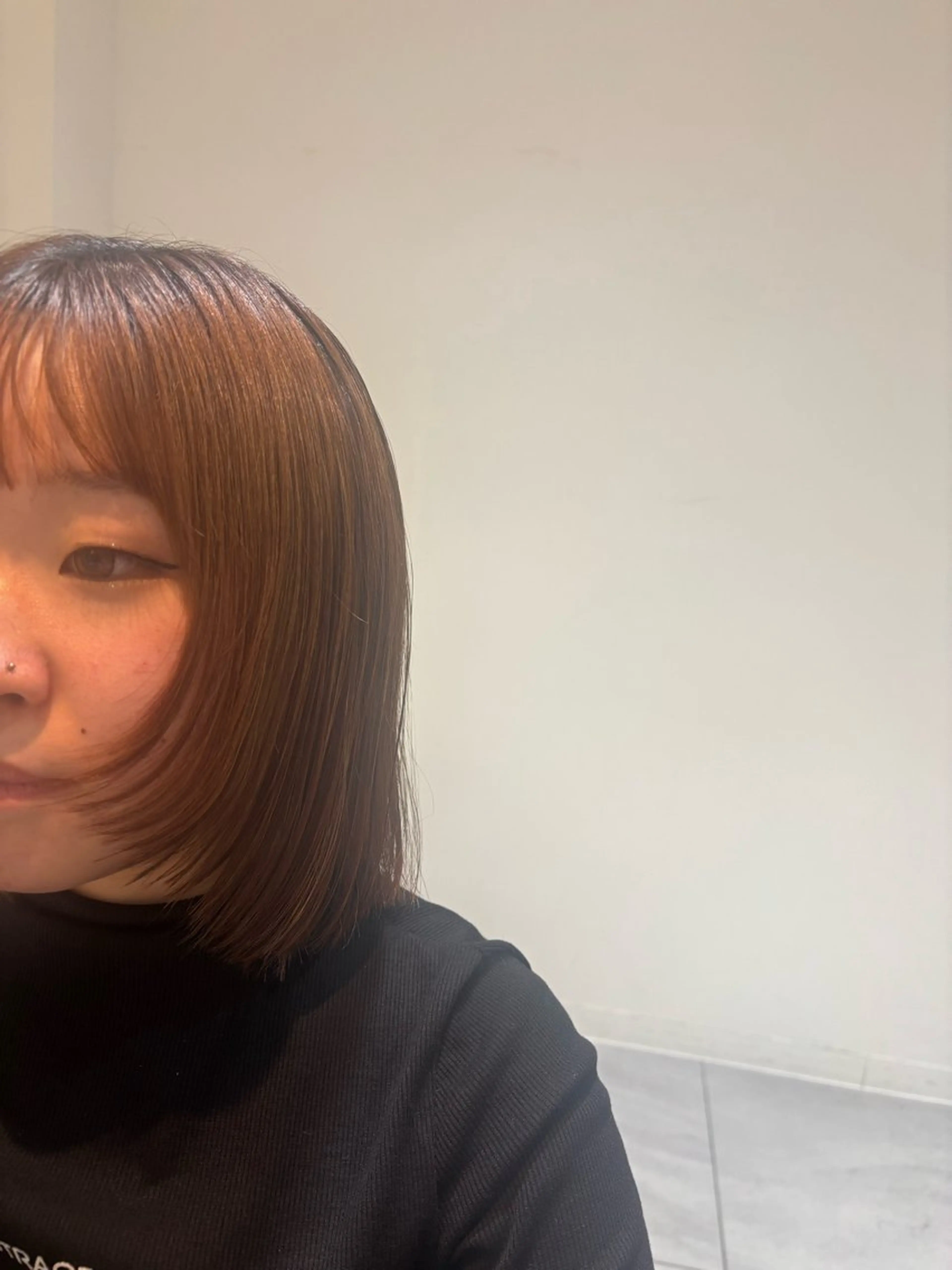 ミディアム ボブ レイヤーカット 堀 ゆきみのヘアスタイル