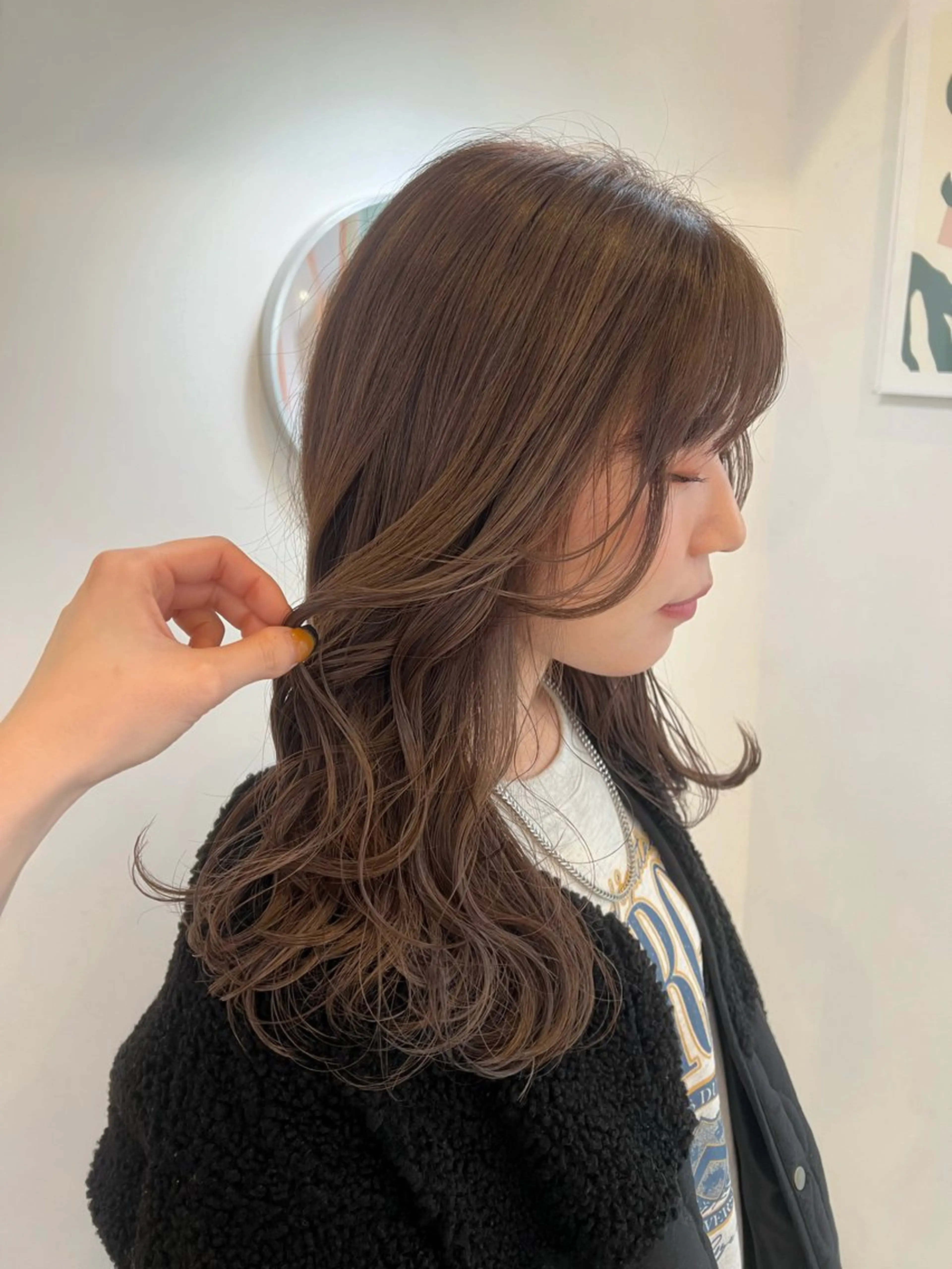 ロング カラー カット ヘアカラー トリートメント 長田 唯のヘアスタイル