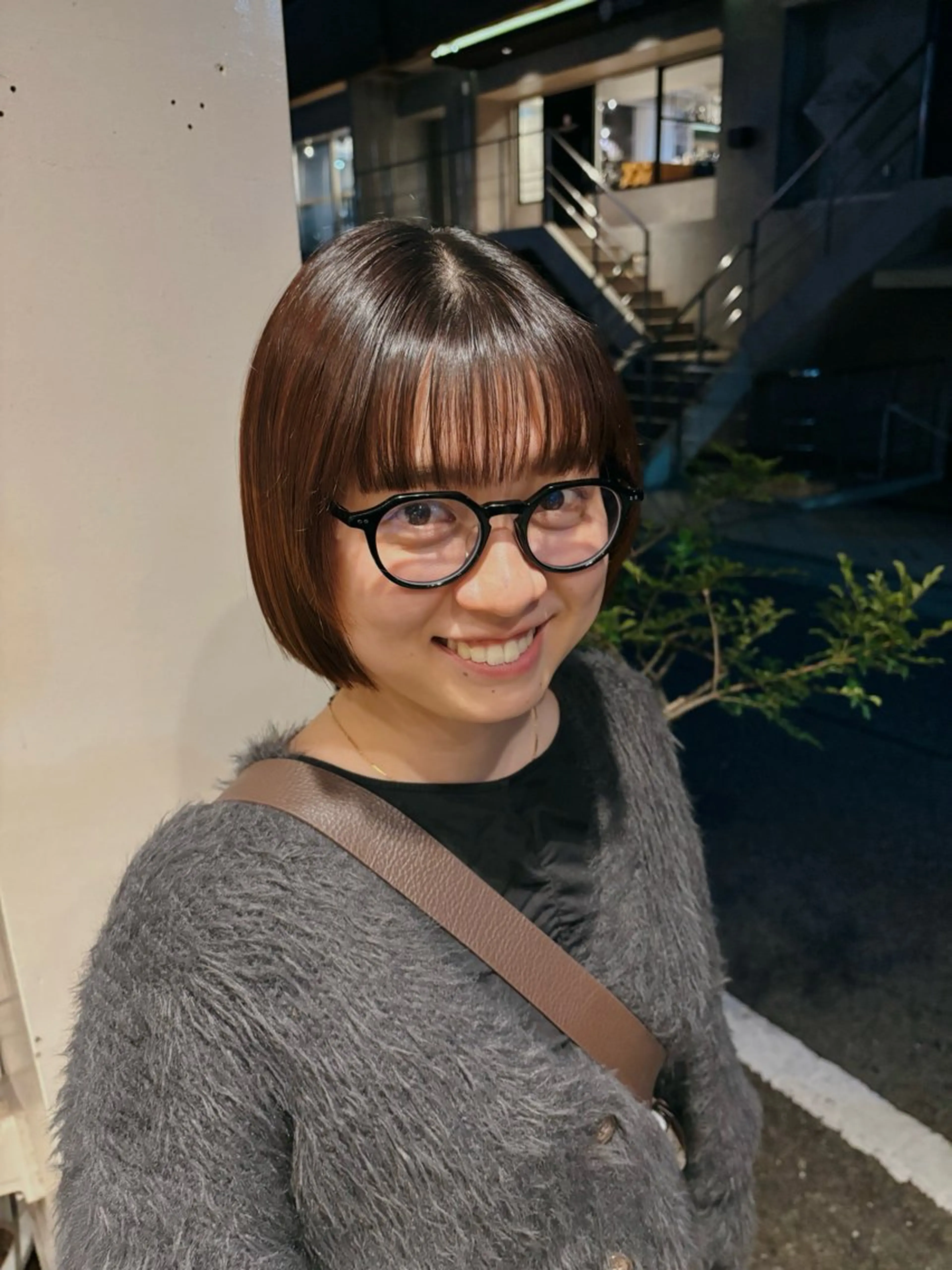 ショート 切りっぱなしボブ ボブ カット 水原波津輝/ボブ /ニュアンスパーマのヘアスタイル