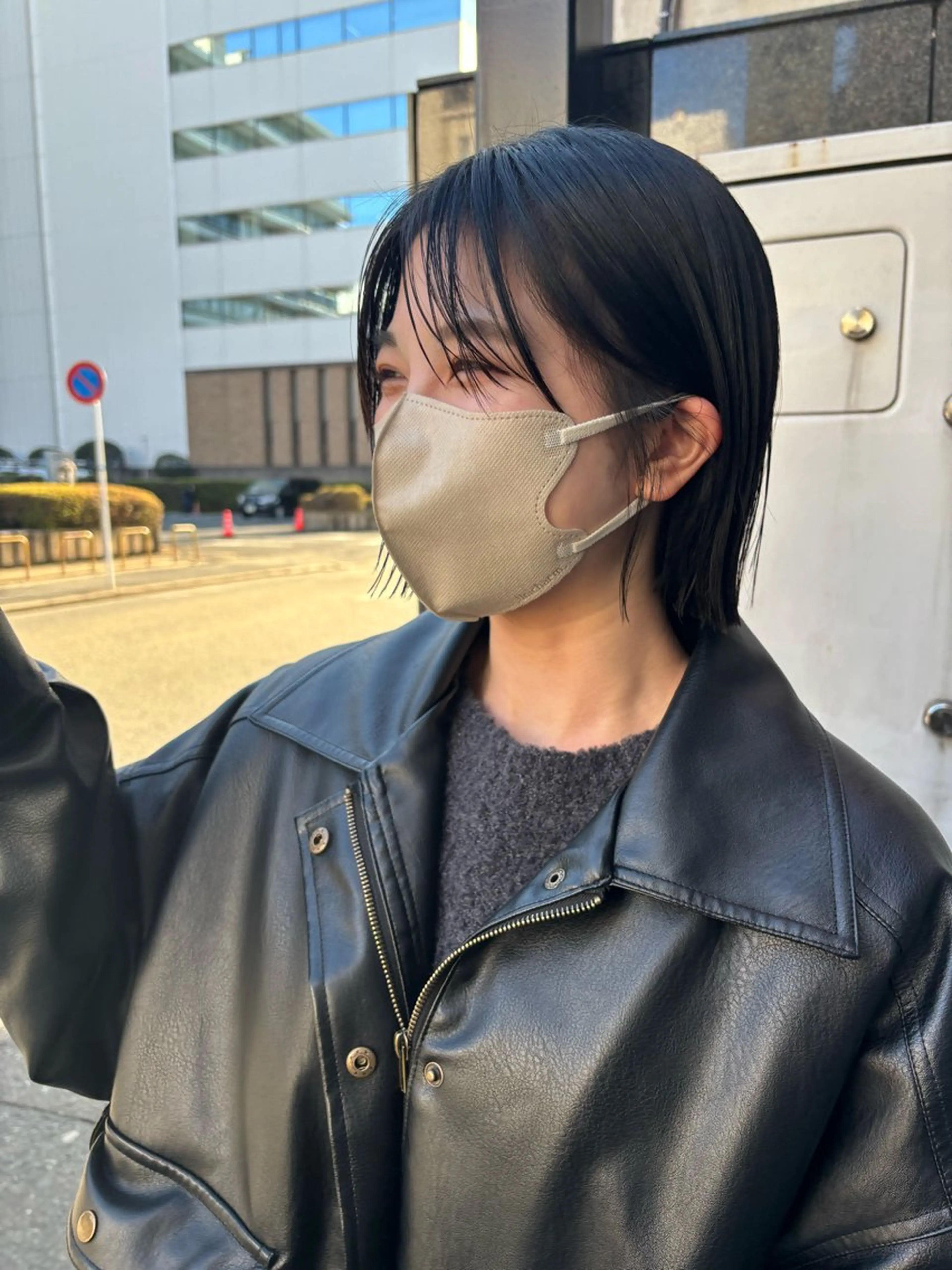 ショート 切りっぱなしボブ ボブ カット トリートメント #美髪矯正#艶カラー Natsuのヘアスタイル