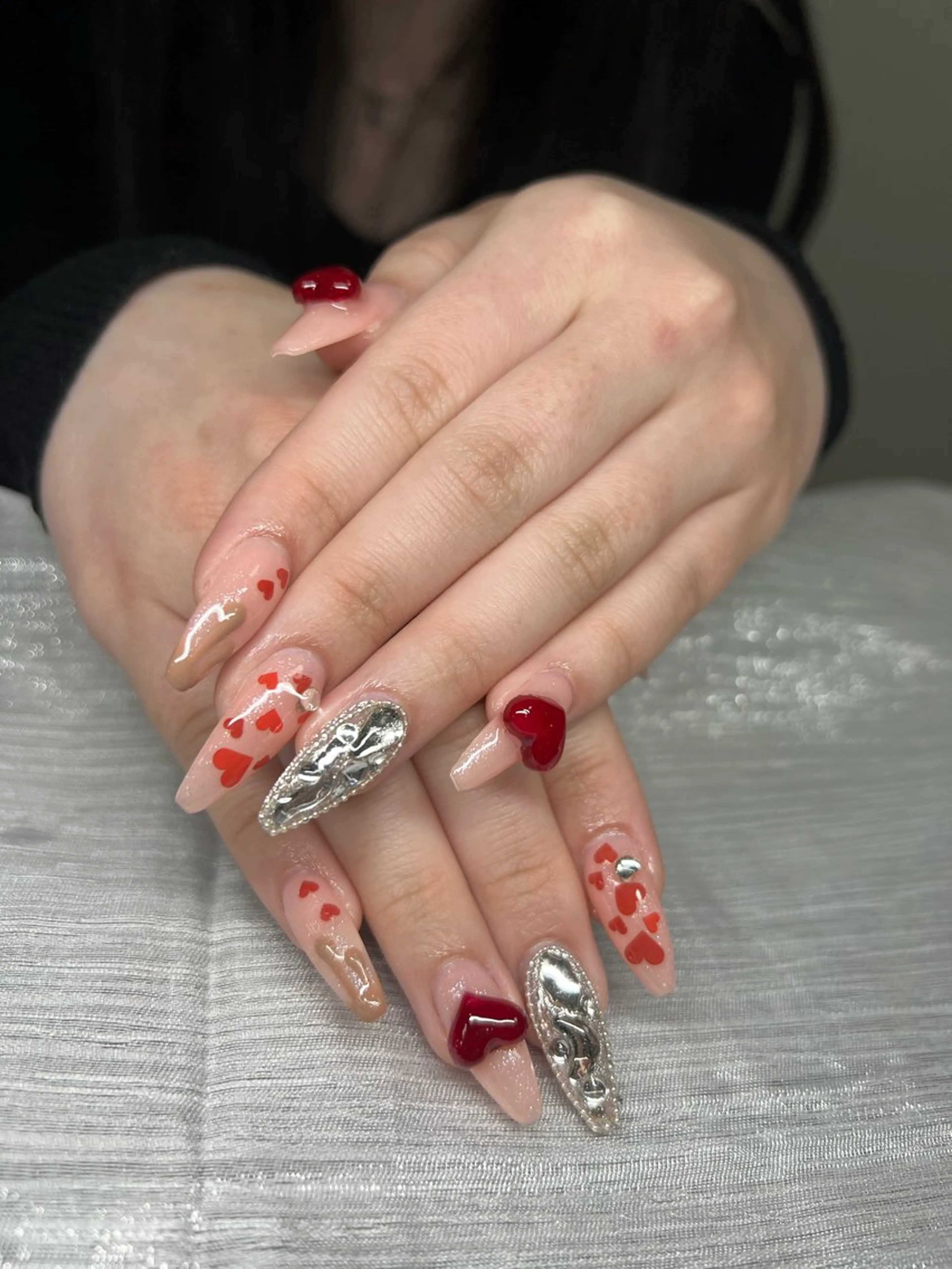 ネイル オーロラネイル チークネイル 長さ出し フットネイル フレンチネイル Lee Nails チップ長さだし専門店のネイルデザイン