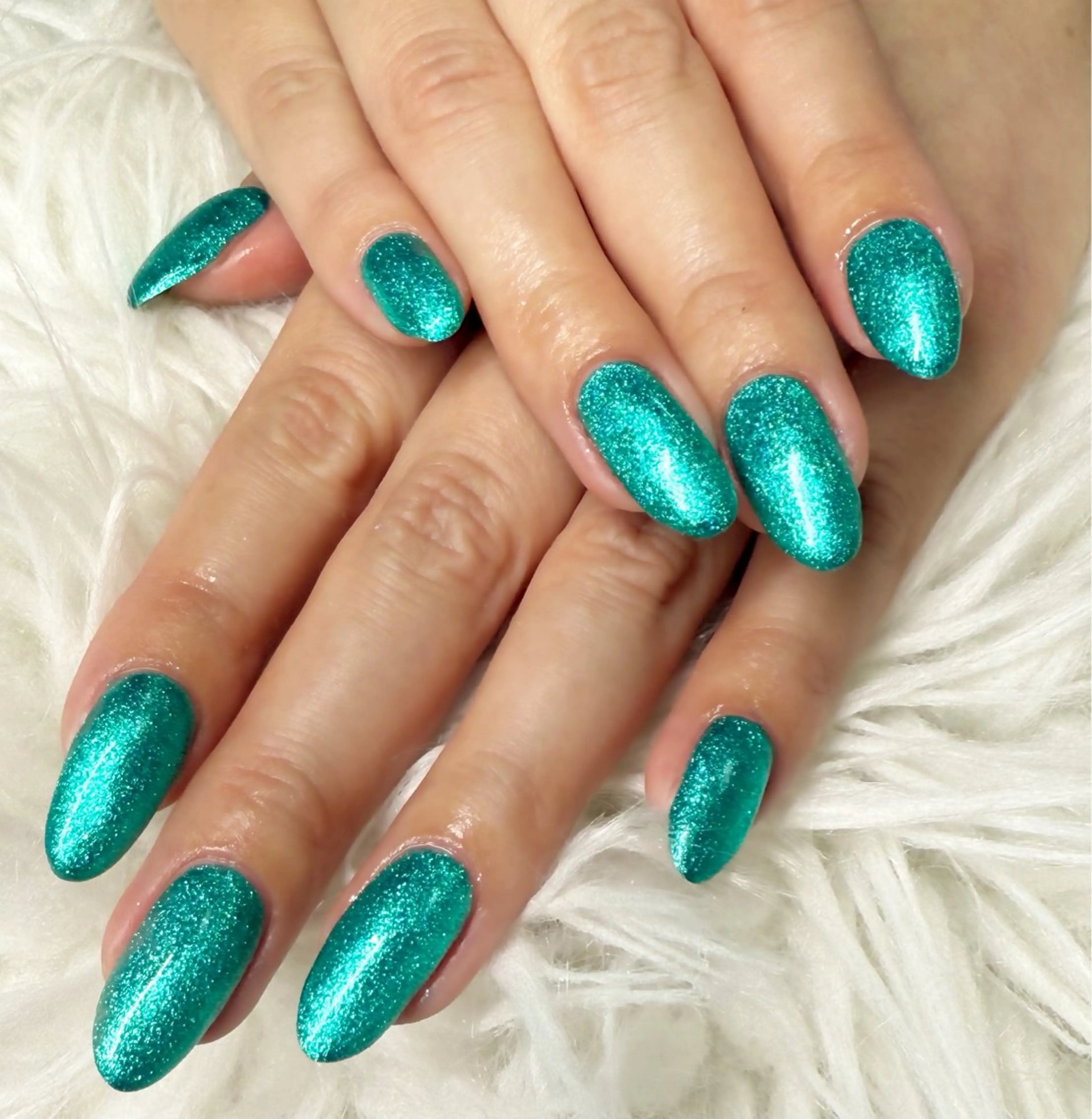 ネイル グリーン ラメ(グリッター) ハンドネイル 小川 早紀のネイルデザイン