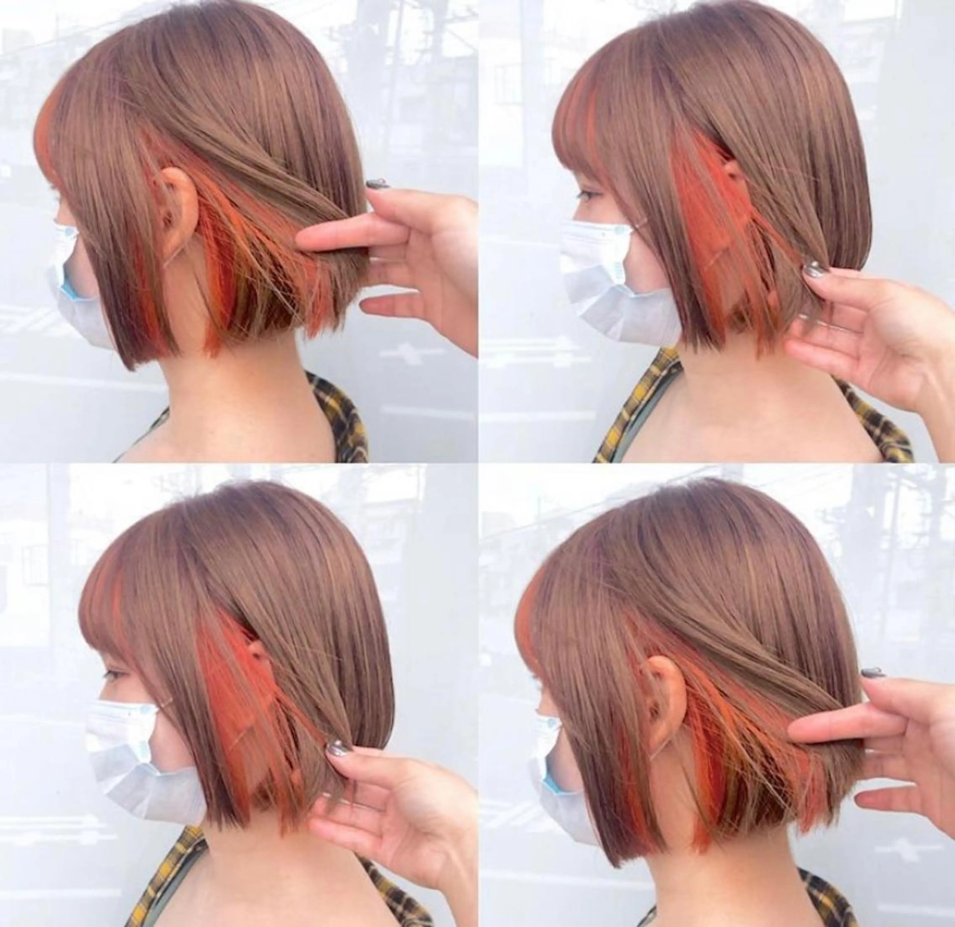 ミディアム カラー ブリーチ インナーカラー HOLON池袋所属・ウルフカット ハッシュカット/七海のヘアスタイル