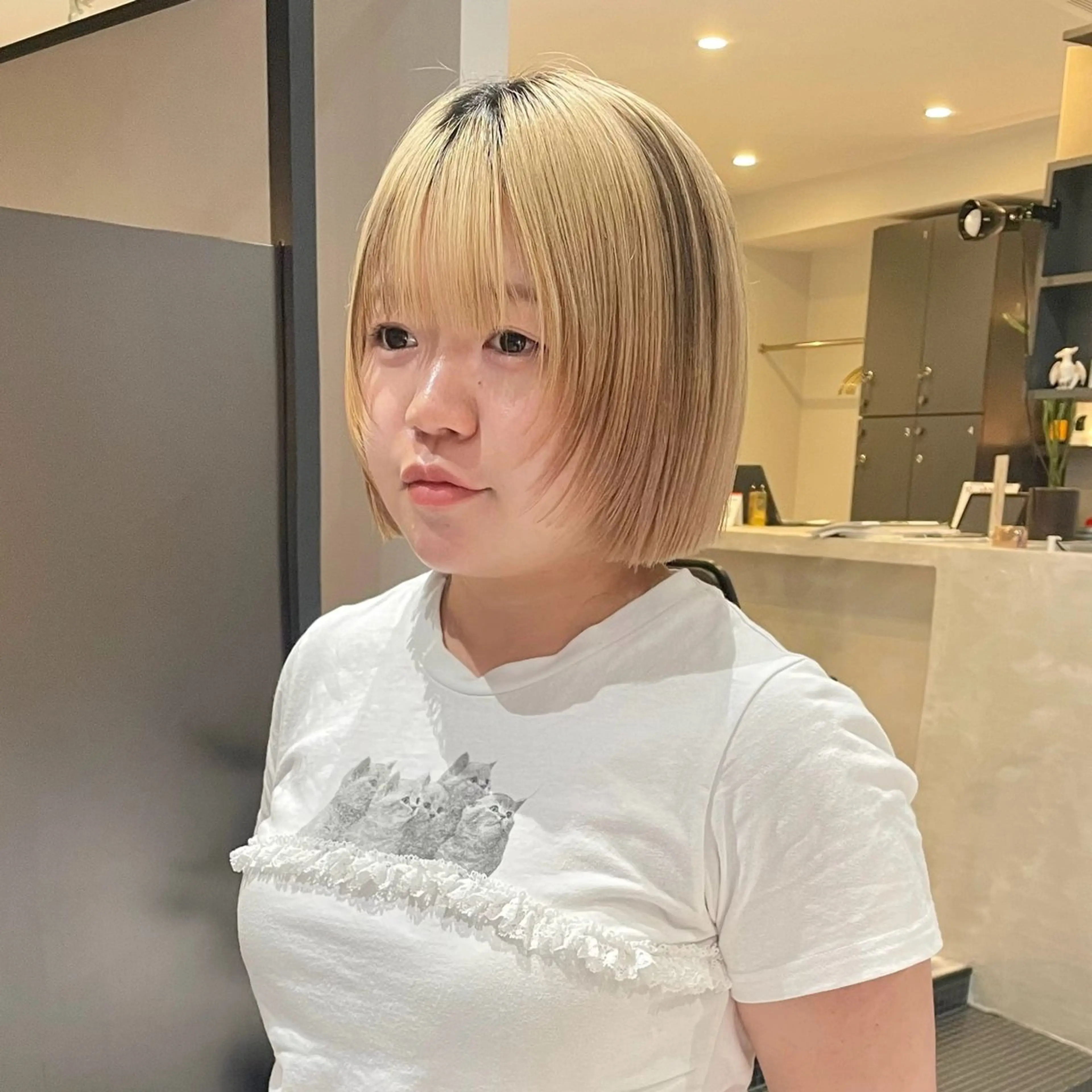 ショート ボブレイヤー ボブ 顔周りカット レイヤーカット 💝透明感/ブリーチ /れい💝のヘアスタイル