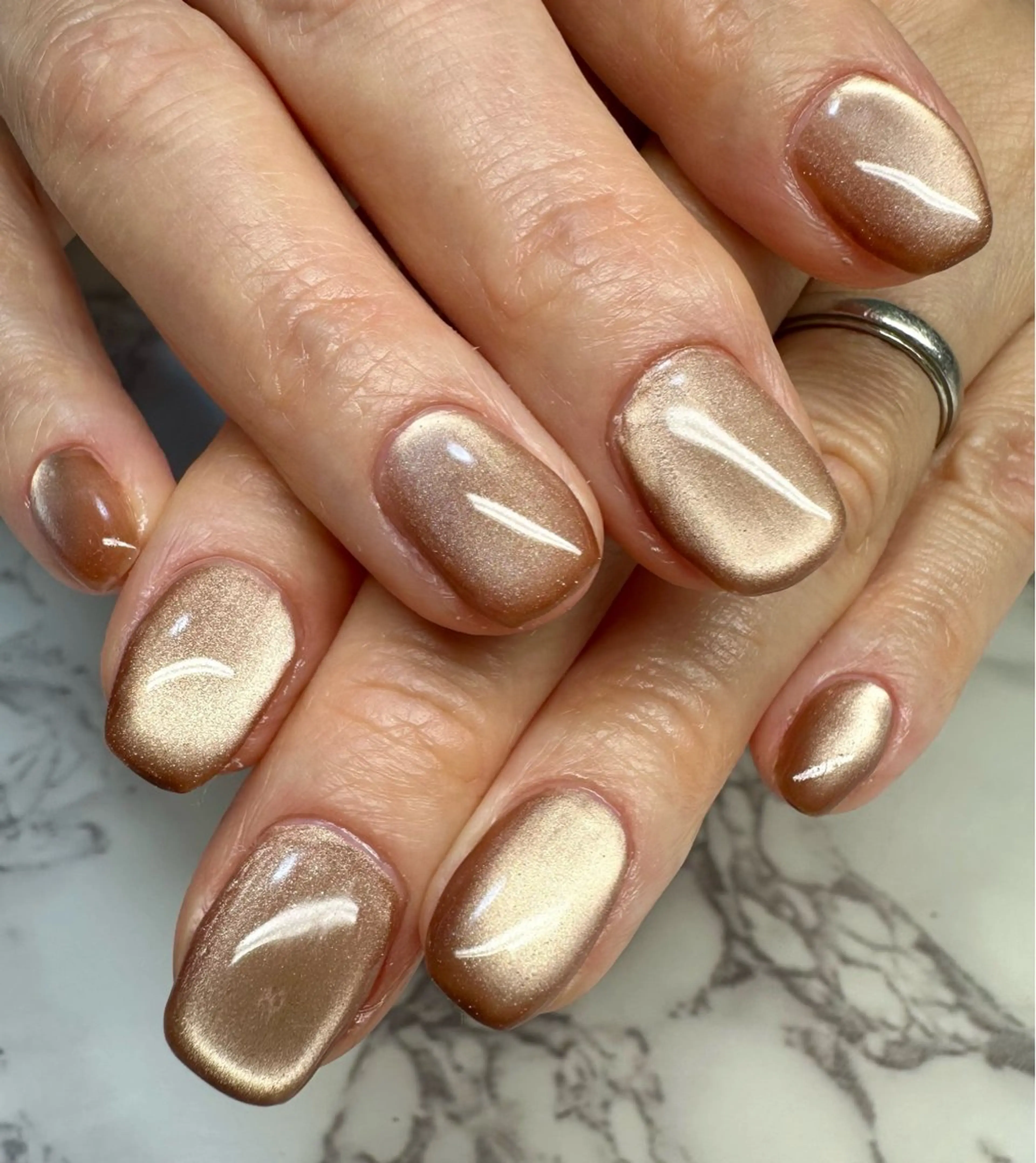 ネイル アートネイル チークネイル フレンチネイル キラキラネイル ラメ(グリッター) M.N_ nailのネイルデザイン