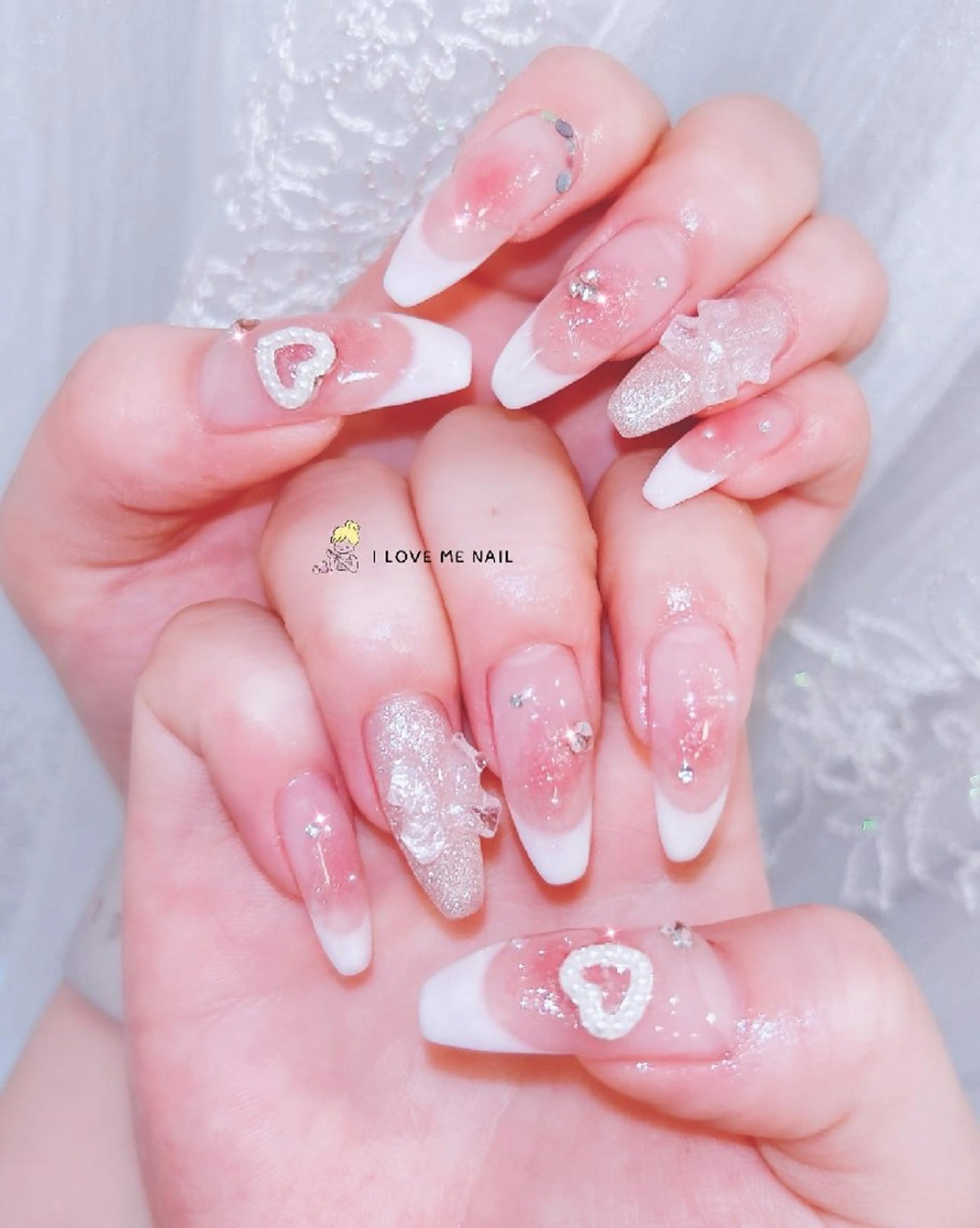 ネイル 長さ出し ジェルネイル 韓国ネイル マグネットネイル ニュアンスネイル I LOVE ME  NAIL.｡.:*♡のネイルデザイン