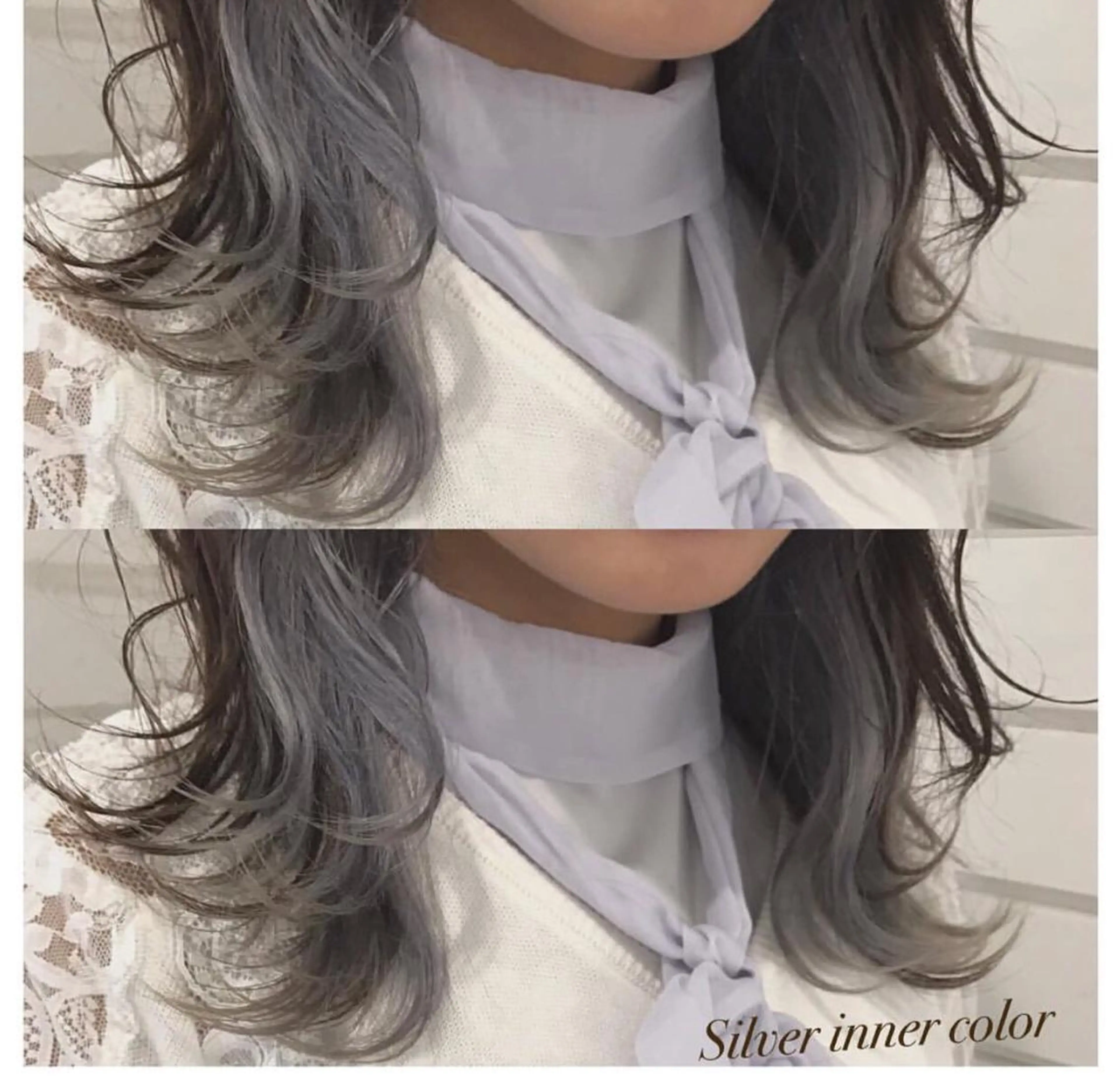 セミロング カラー インナーカラー シルバー cocoterraceココテラス所属・ココテラス メンズカットのヘアスタイル