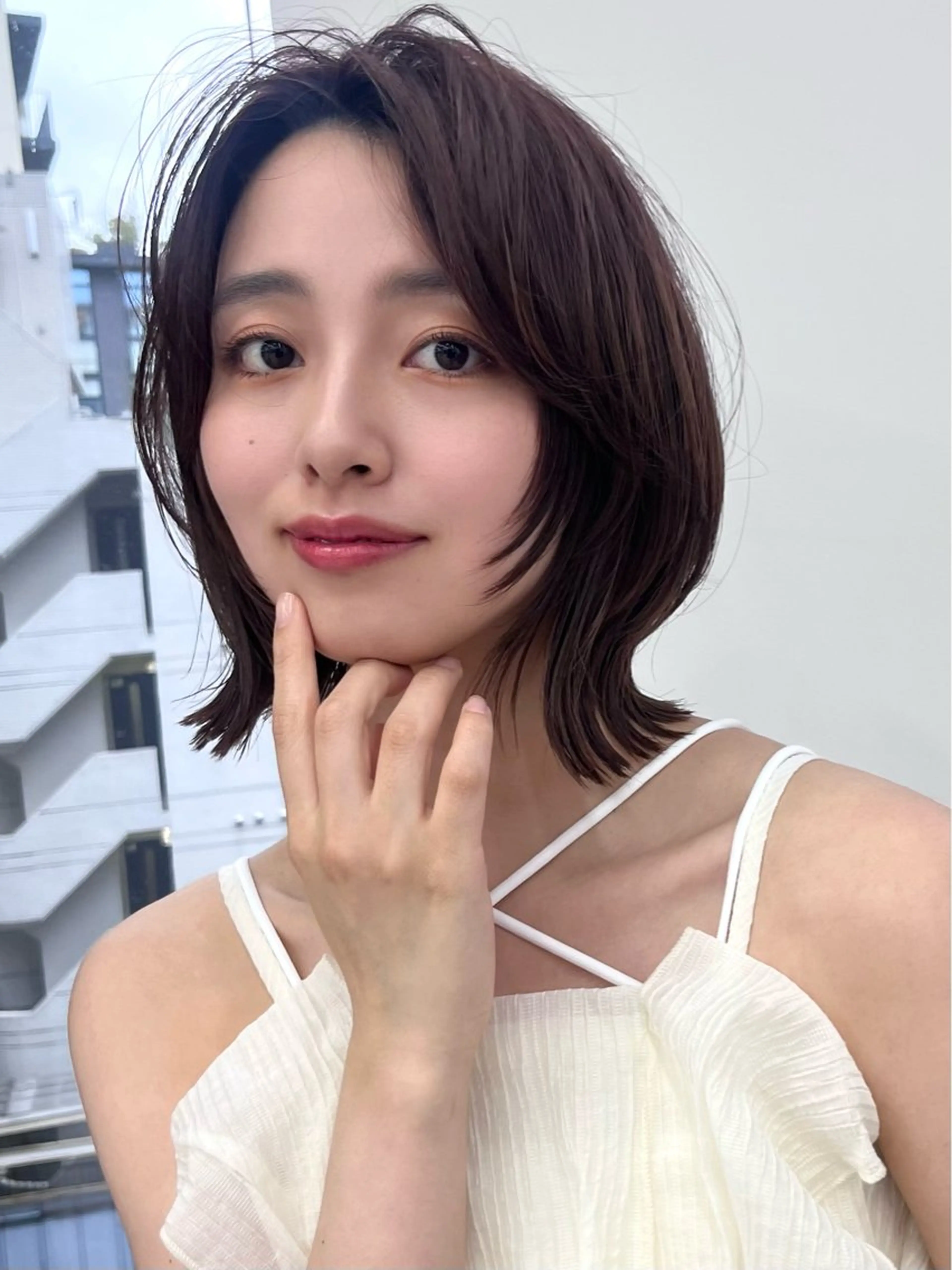 ミディアム 顔まわり/ボブウルフ 🤍愛唯(めい)のヘアスタイル