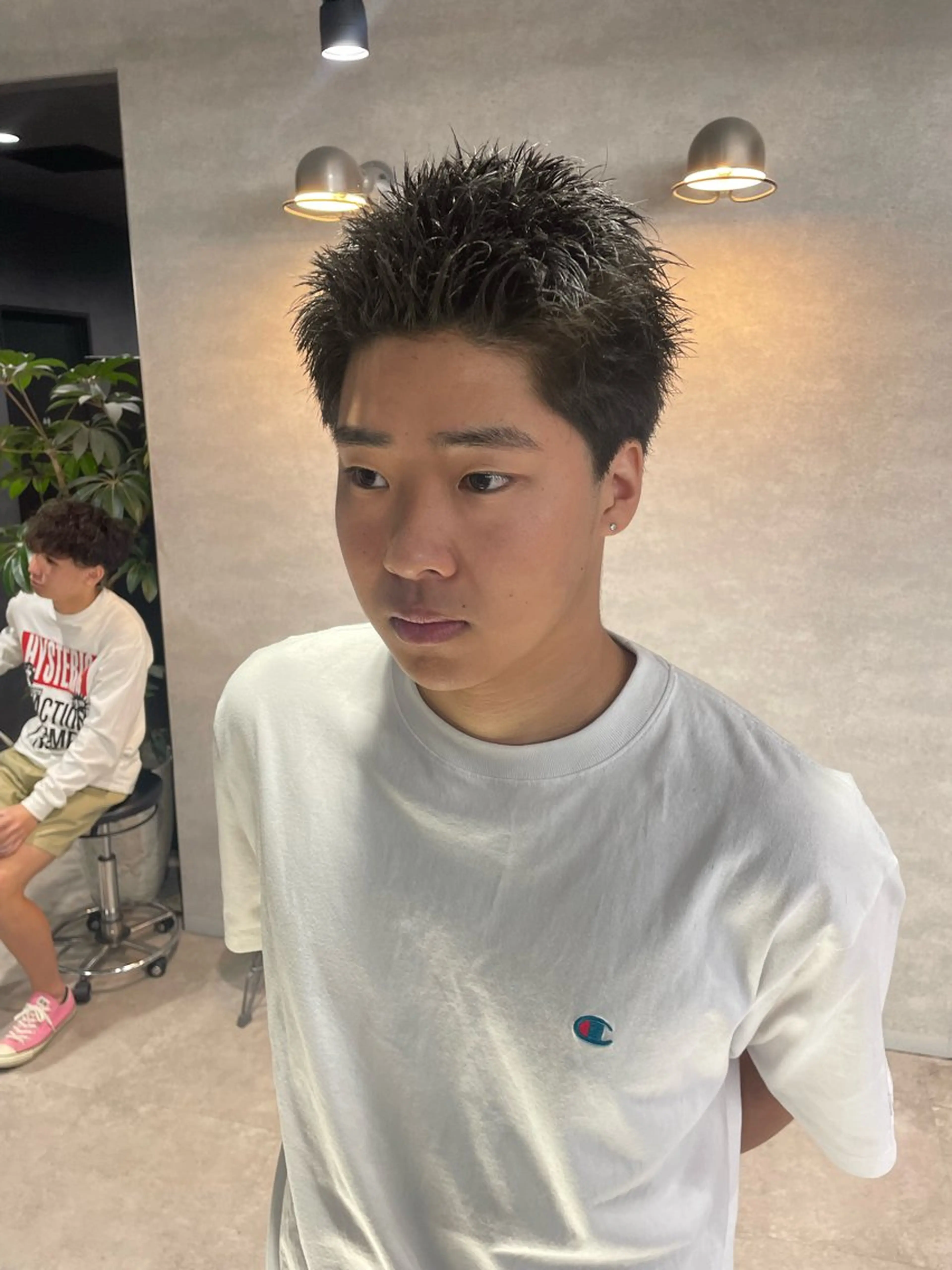 ショート メンズ スパイキーショート ショートヘア カット 垢抜けハイトーン☀／ 笑顔の美容師／しゅんのヘアスタイル