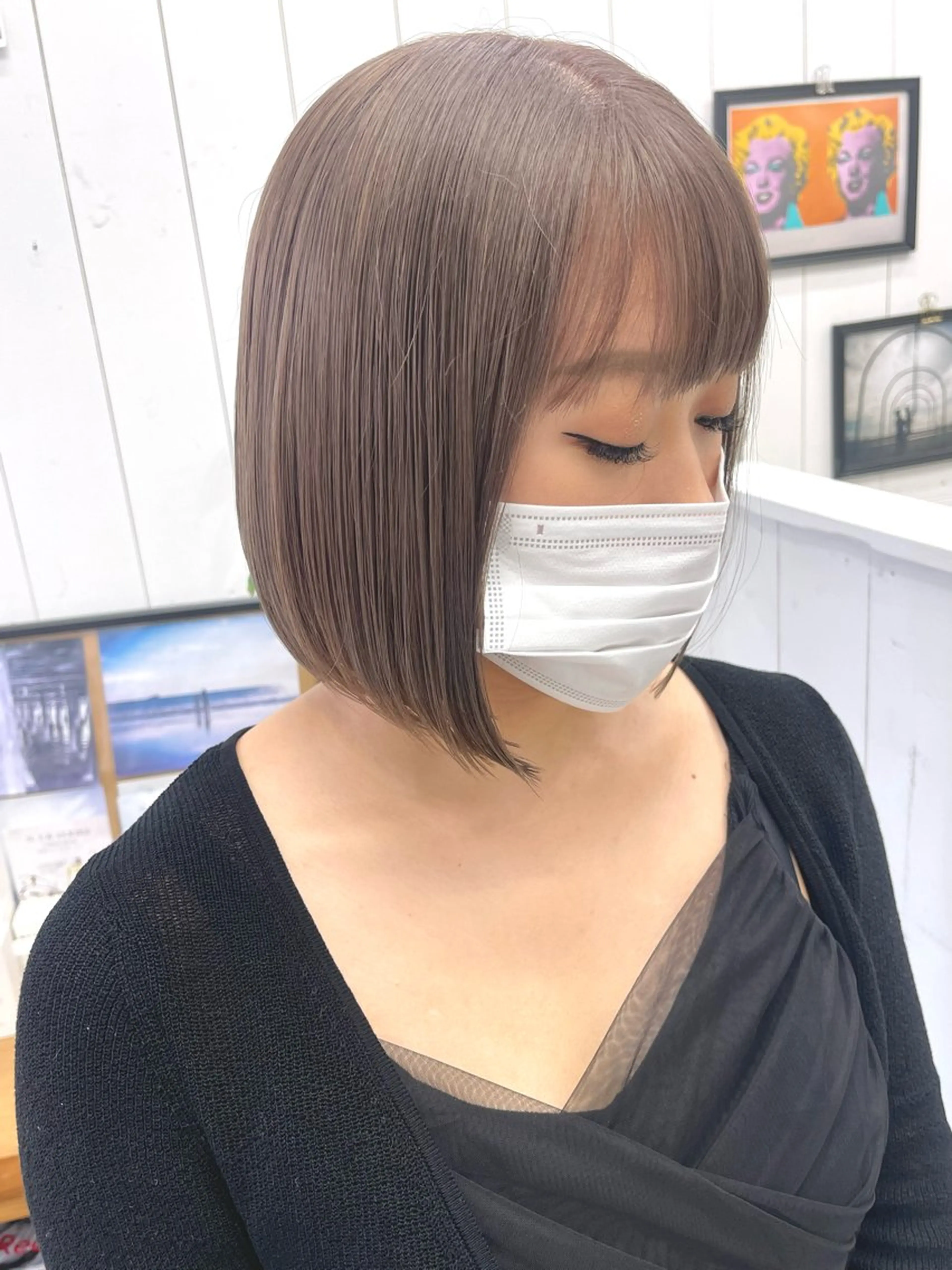 ミディアム カラー ベージュカラー ミルクティーベージュ 📍葛西りんたろう/ ENVのヘアスタイル