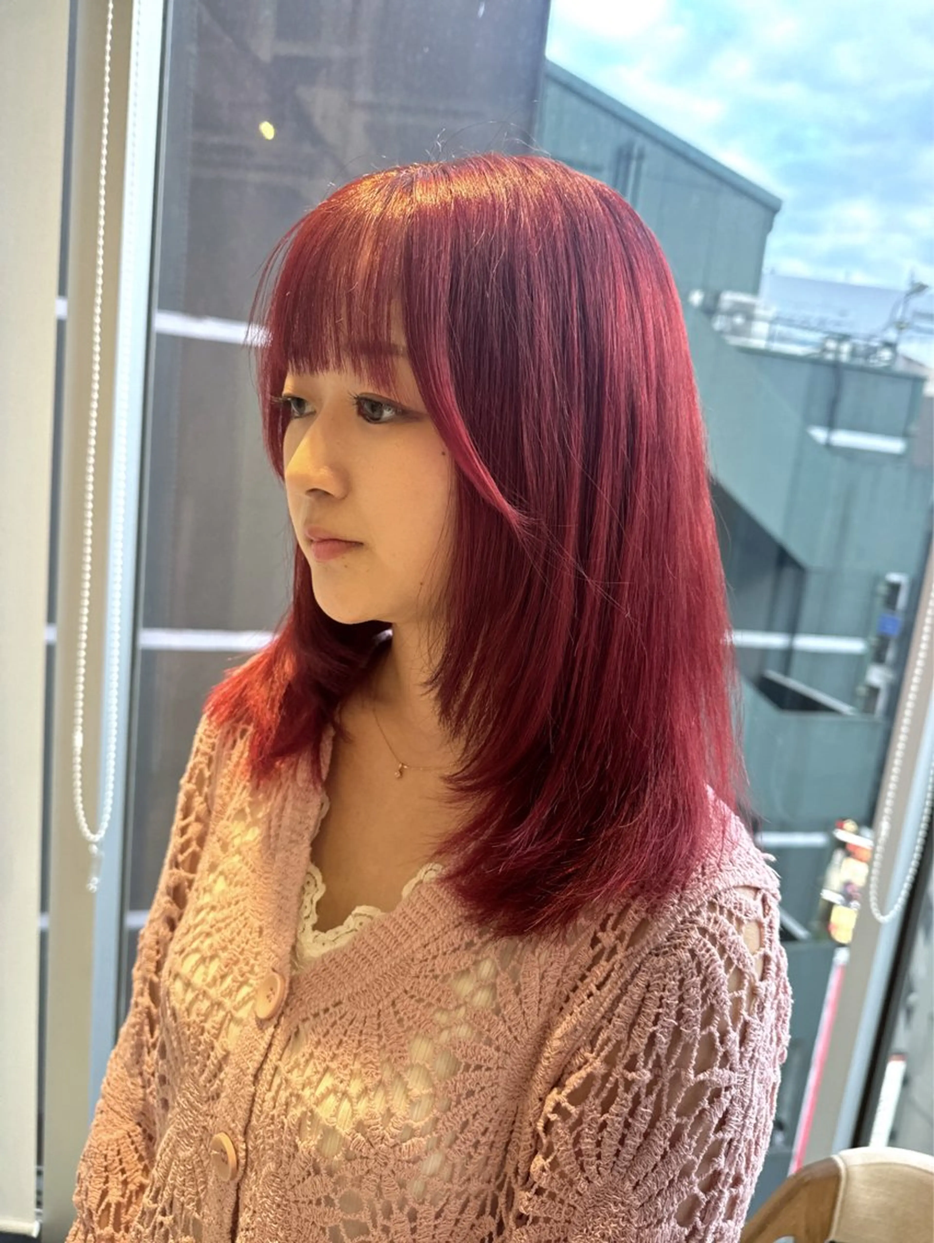 カラー カシス レッドカラー 透明感カラー✨艶髪 制作🌱山根あゆみのヘアスタイル