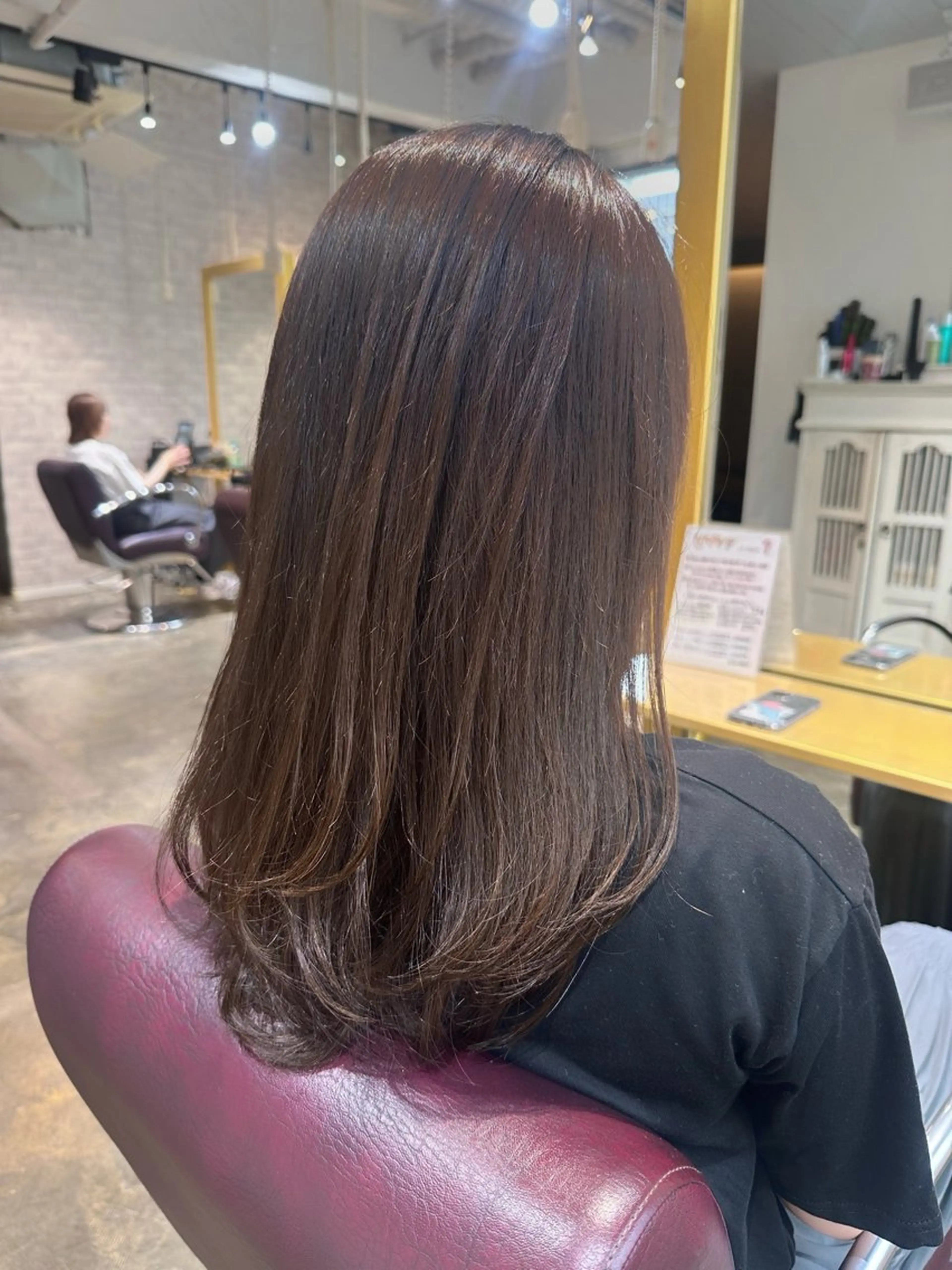 ロング カラー ブラウンカラー オリーブブラウン レイヤーカット カット 艶カラー/レイヤー 💖心斎橋/Sakiのヘアスタイル