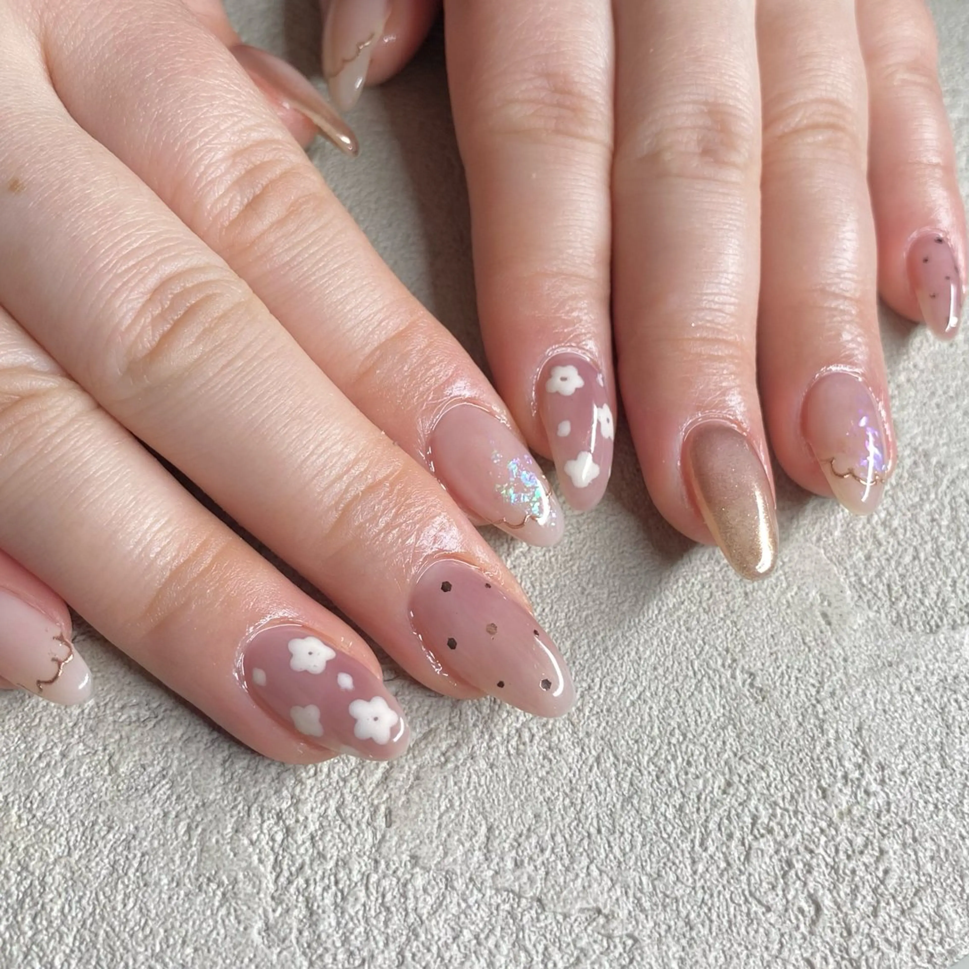 ネイル アートネイル ニュアンスネイル 冬ネイル ハンドネイル 山田 貴子のネイルデザイン