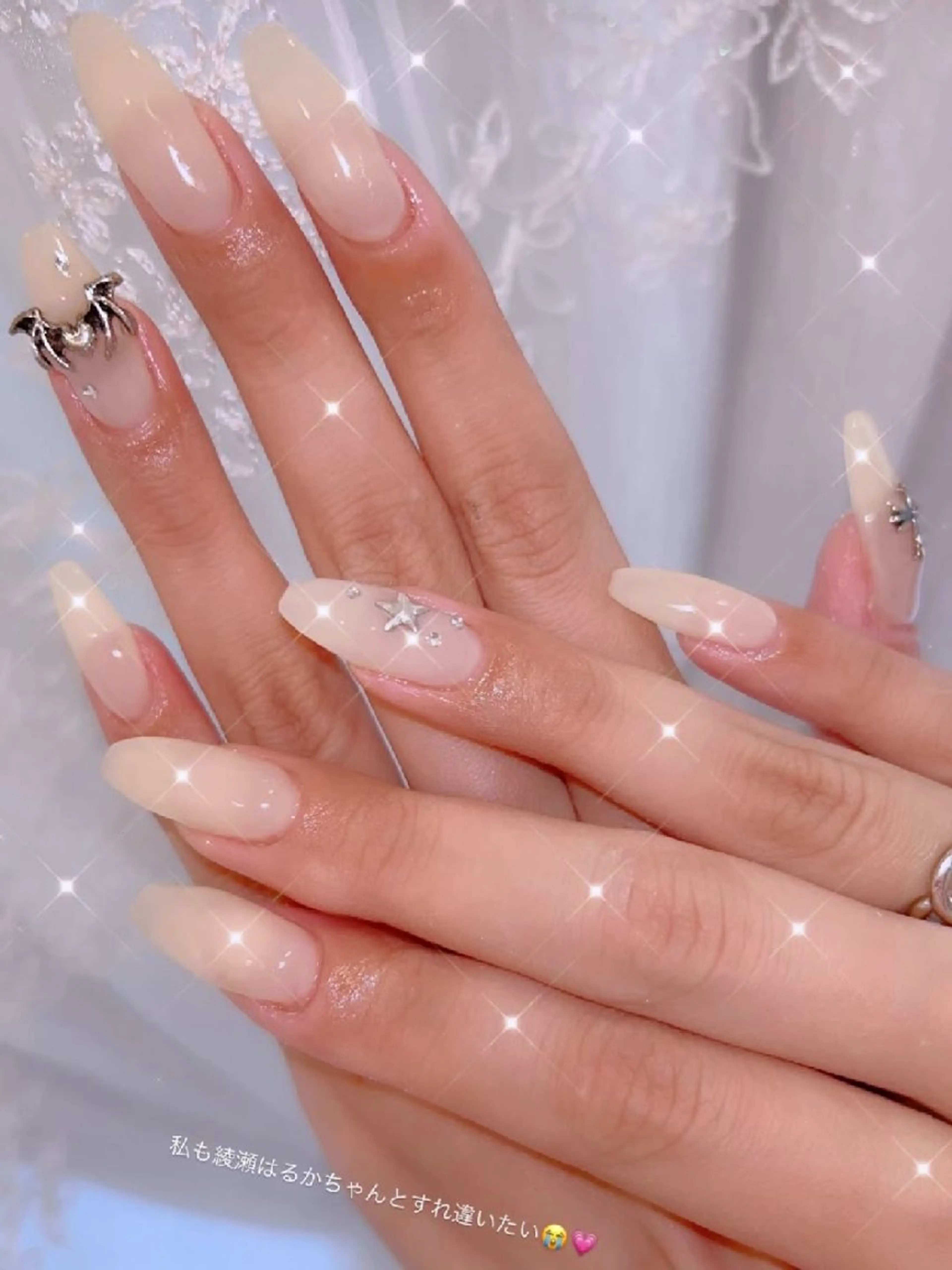 ネイル 長さ出し ジェルネイル 韓国ネイル マグネットネイル ニュアンスネイル ハンドネイル I LOVE ME  NAIL.｡.:*♡のネイルデザイン