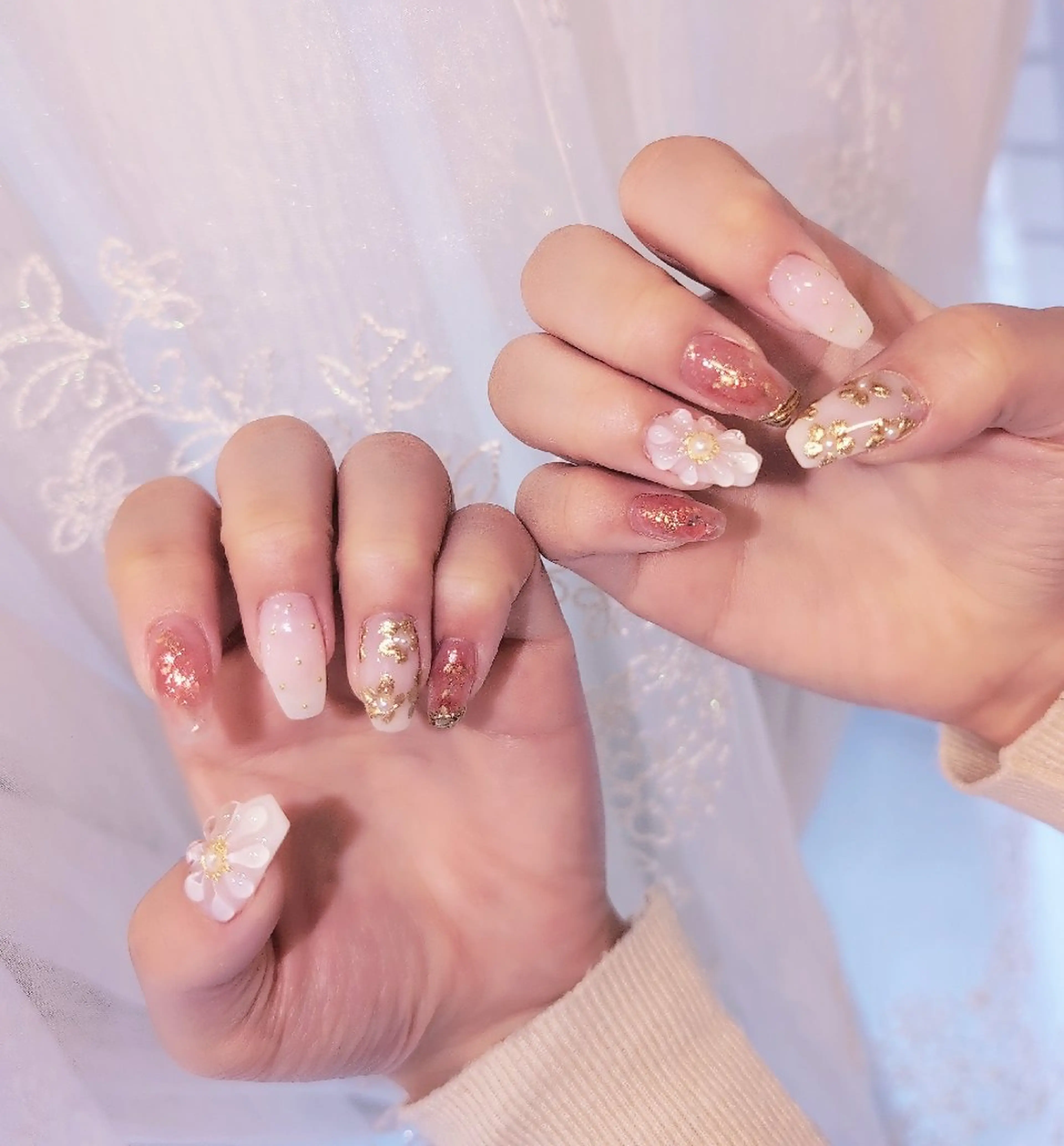 ネイル 長さ出し ジェルネイル 韓国ネイル マグネットネイル ニュアンスネイル ハンドネイル I LOVE ME  NAIL.｡.:*♡のネイルデザイン