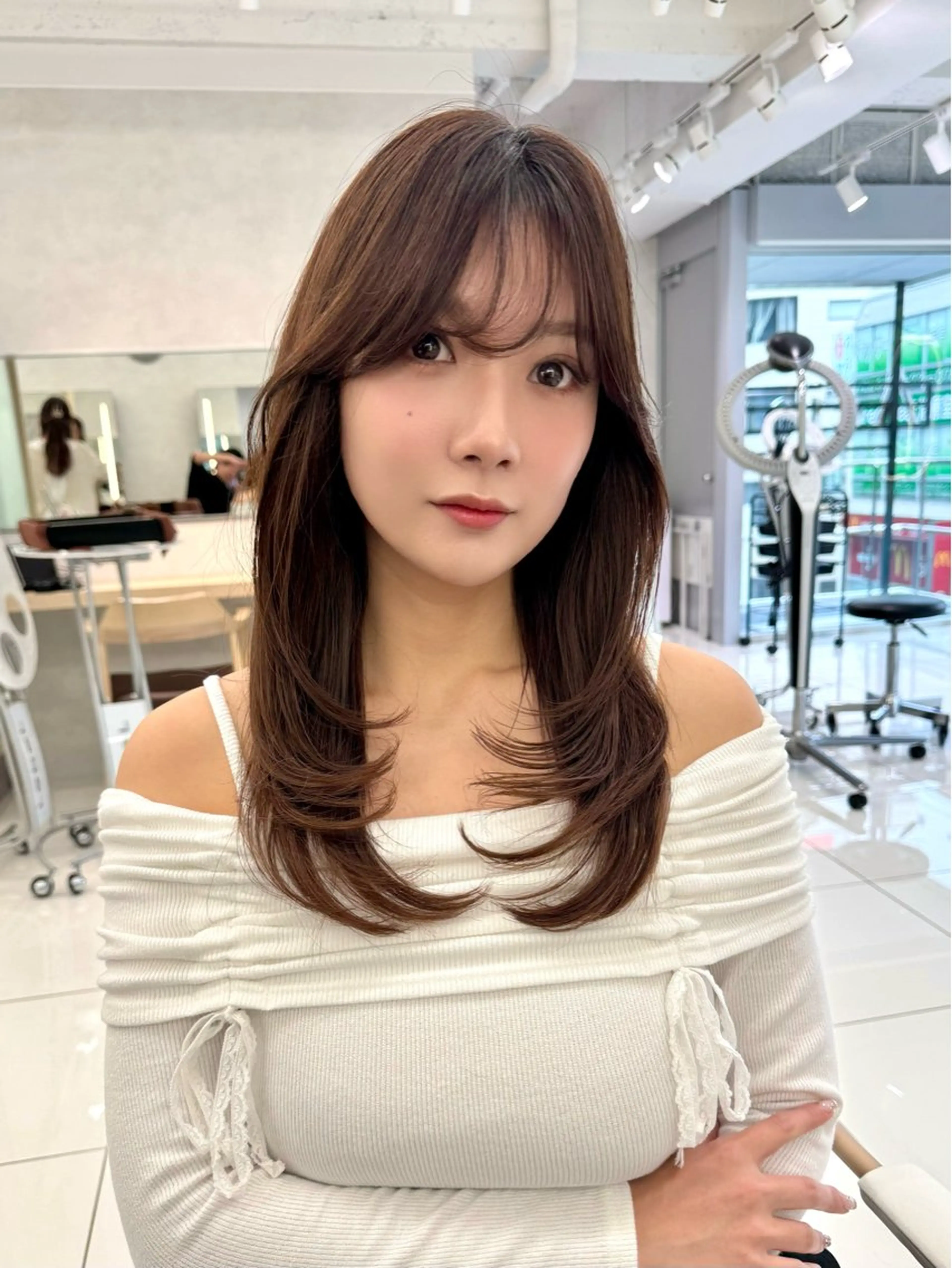 ロング レイヤー/韓国/ 顔周り/しんやのヘアスタイル