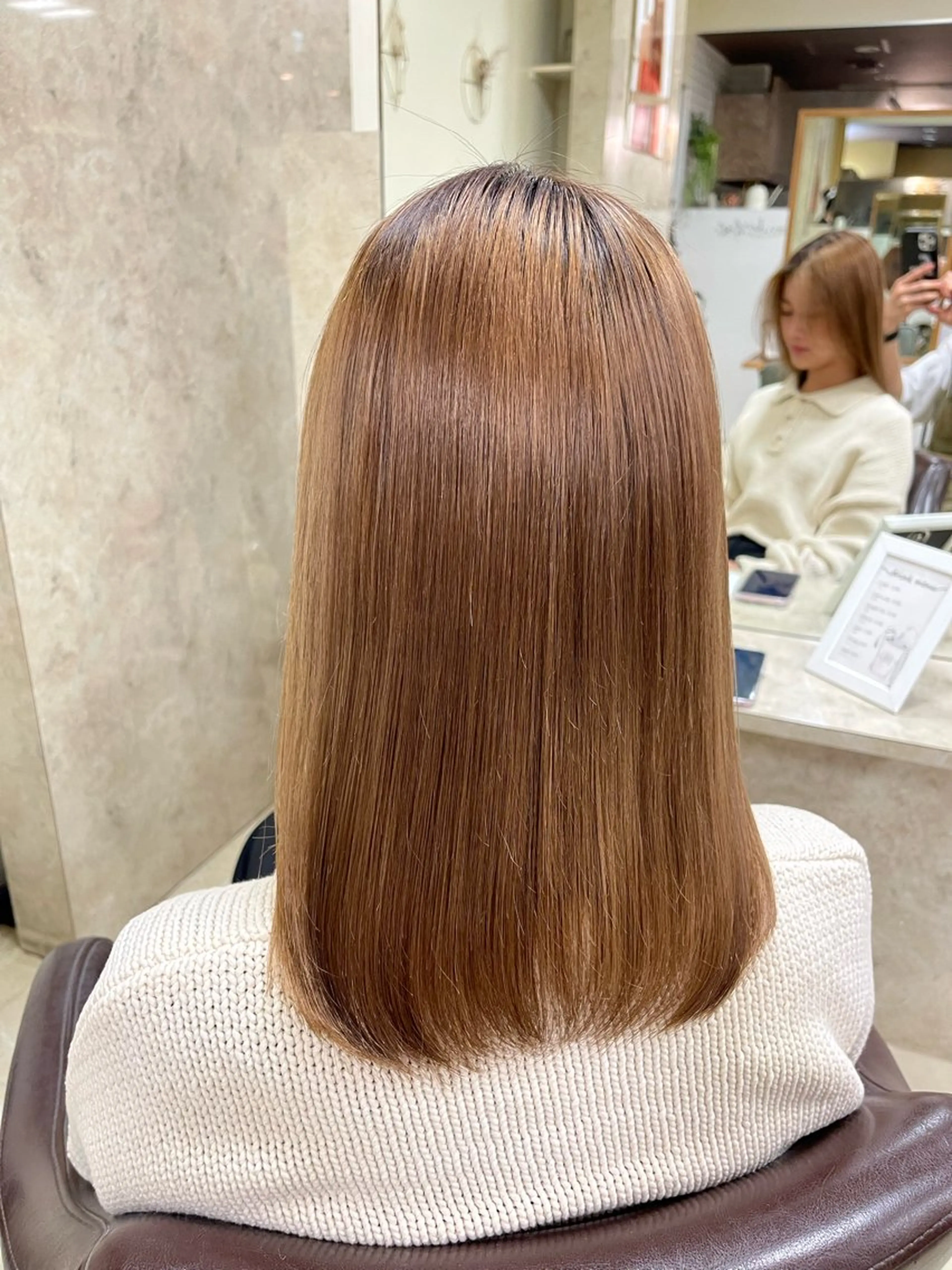 セミロング パーマ 縮毛矯正 CARE SHINSAIBASHI所属・縮毛・酸性ストレート モデル募集のヘアスタイル