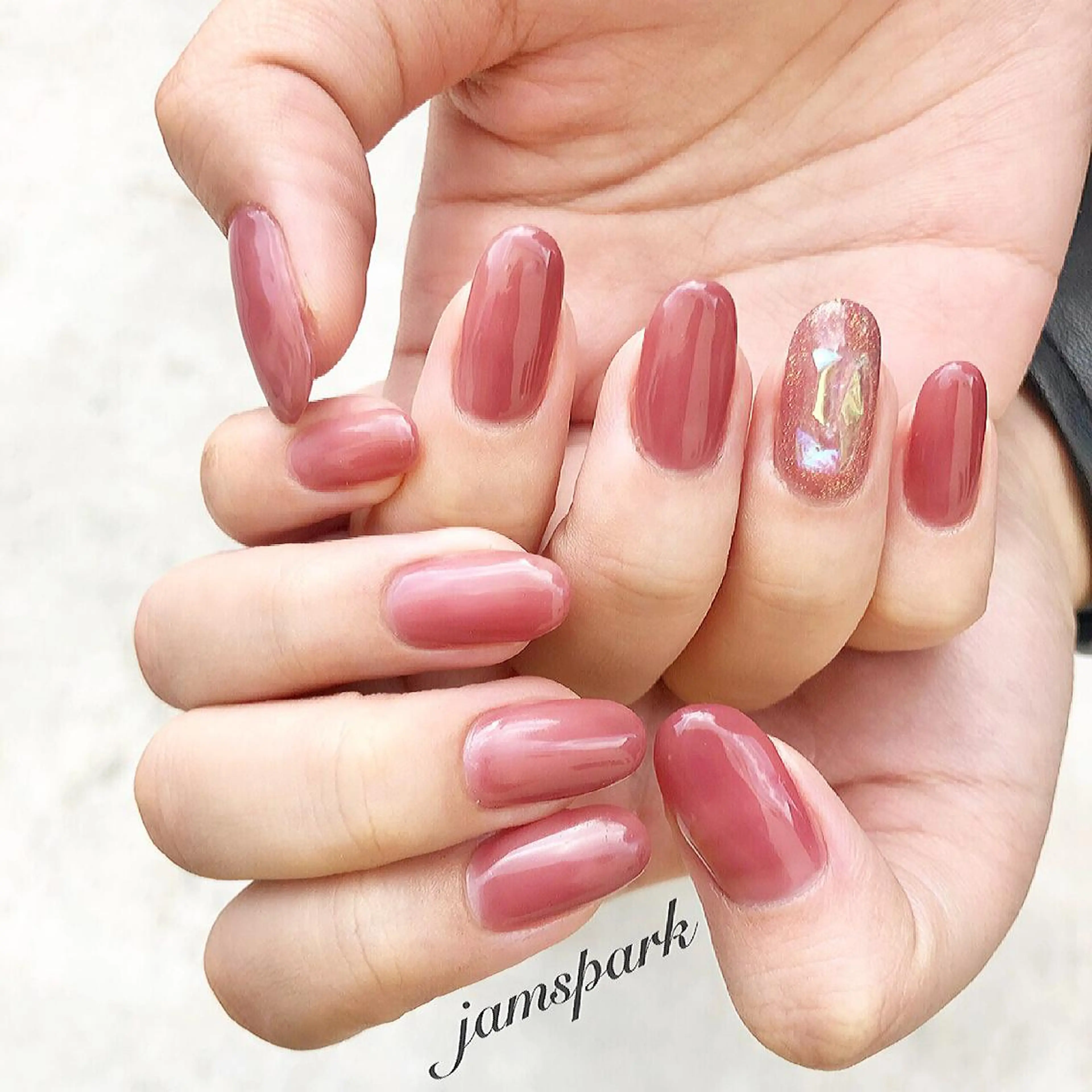 ネイル アートネイル 氷ネイル・うるうるネイル キラキラネイル ラメ(グリッター) ワンカラーネイル ハンドネイル jamspark ✨のネイルデザイン