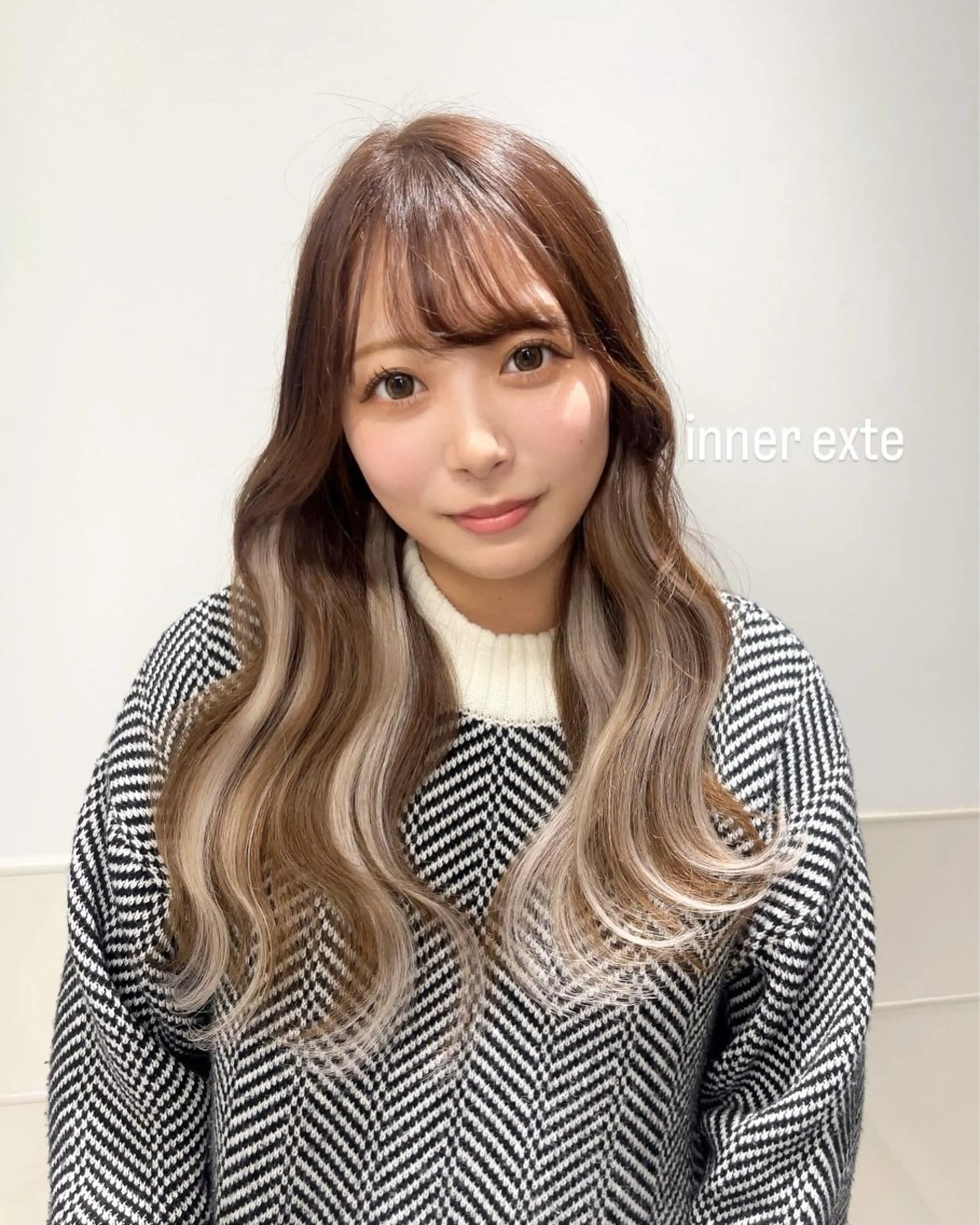 ロング エクステ エクステ りおな/エクステ /ミルクティーカラーのヘアスタイル