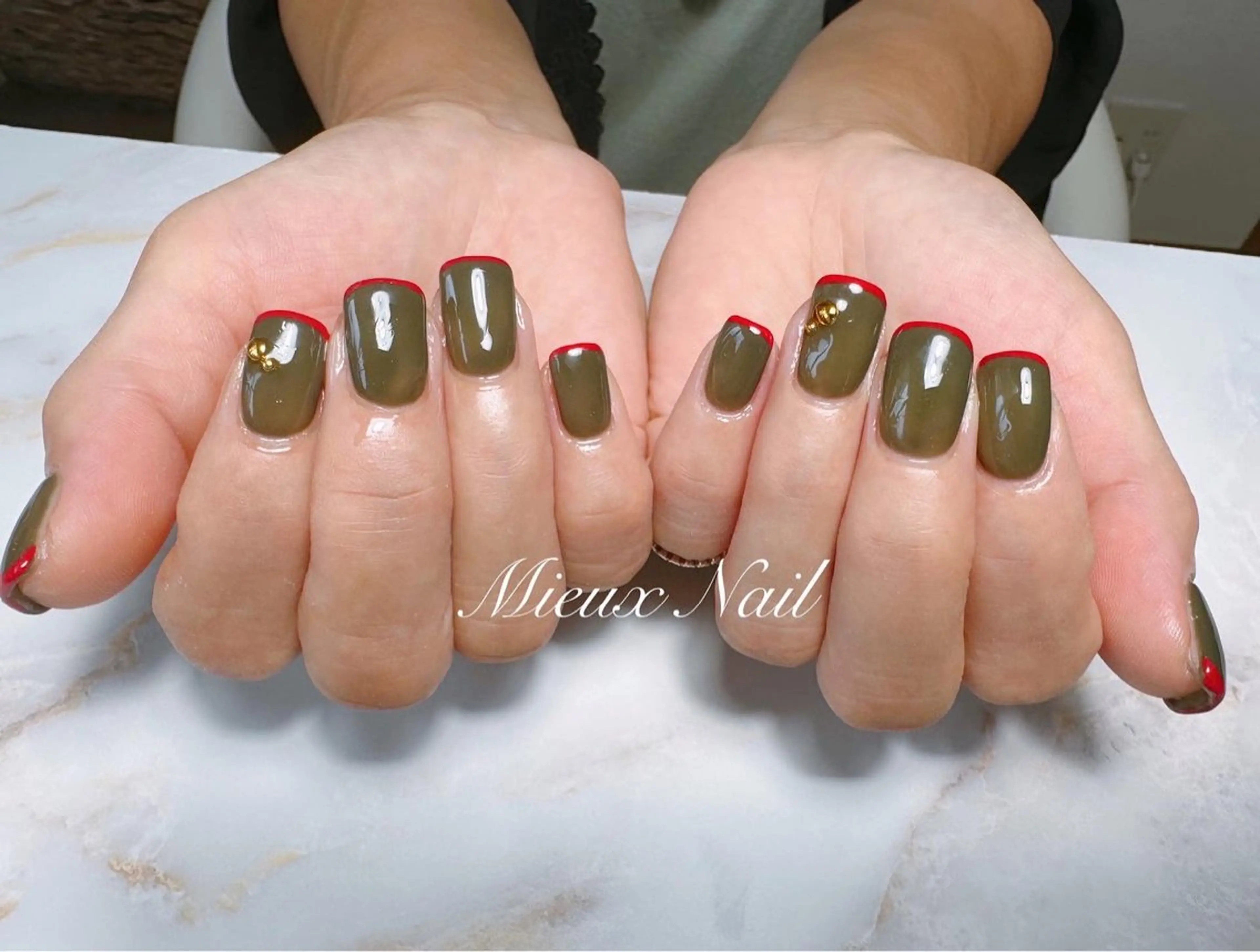 ネイル ブルー ジェルネイル パラジェル ハンドネイル 市川 麻衣子のネイルデザイン