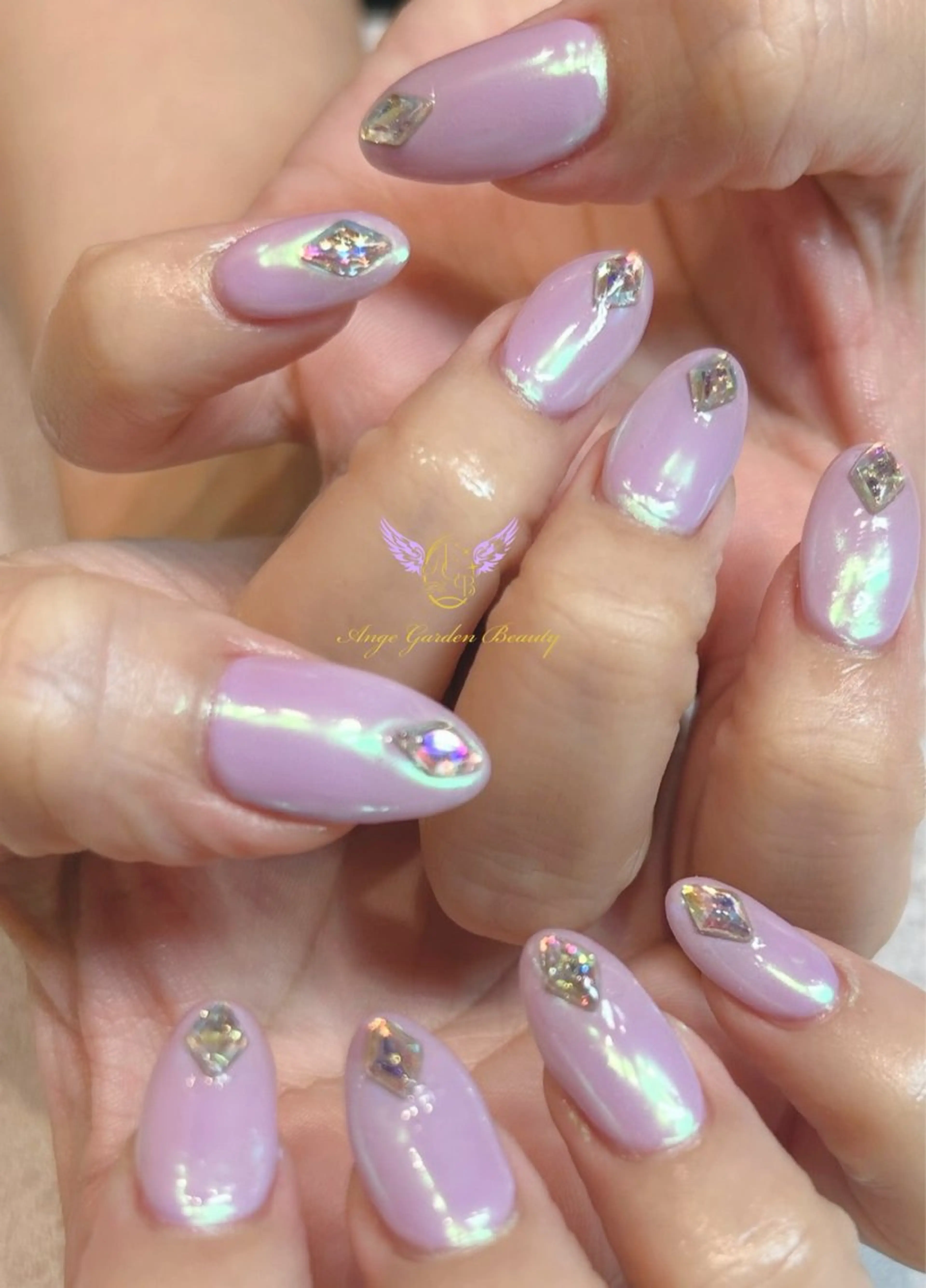 ネイル オーロラネイル パステルネイル AngeGarden Beautymihoのネイルデザイン