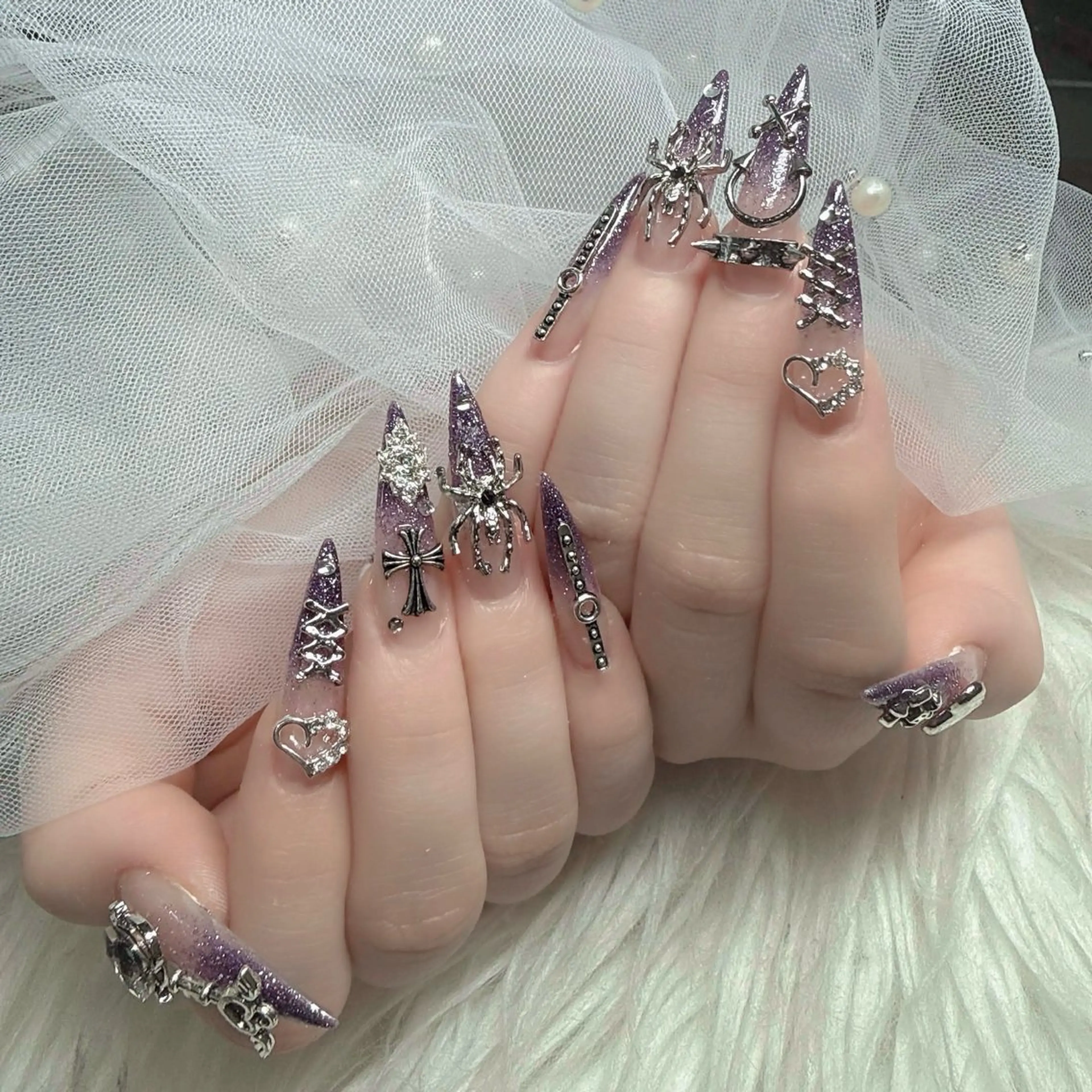 ネイル フットネイル フレンチネイル グラデーション 韓国ネイル ロングネイル ハンドネイル Hani Nail Salonのネイルデザイン