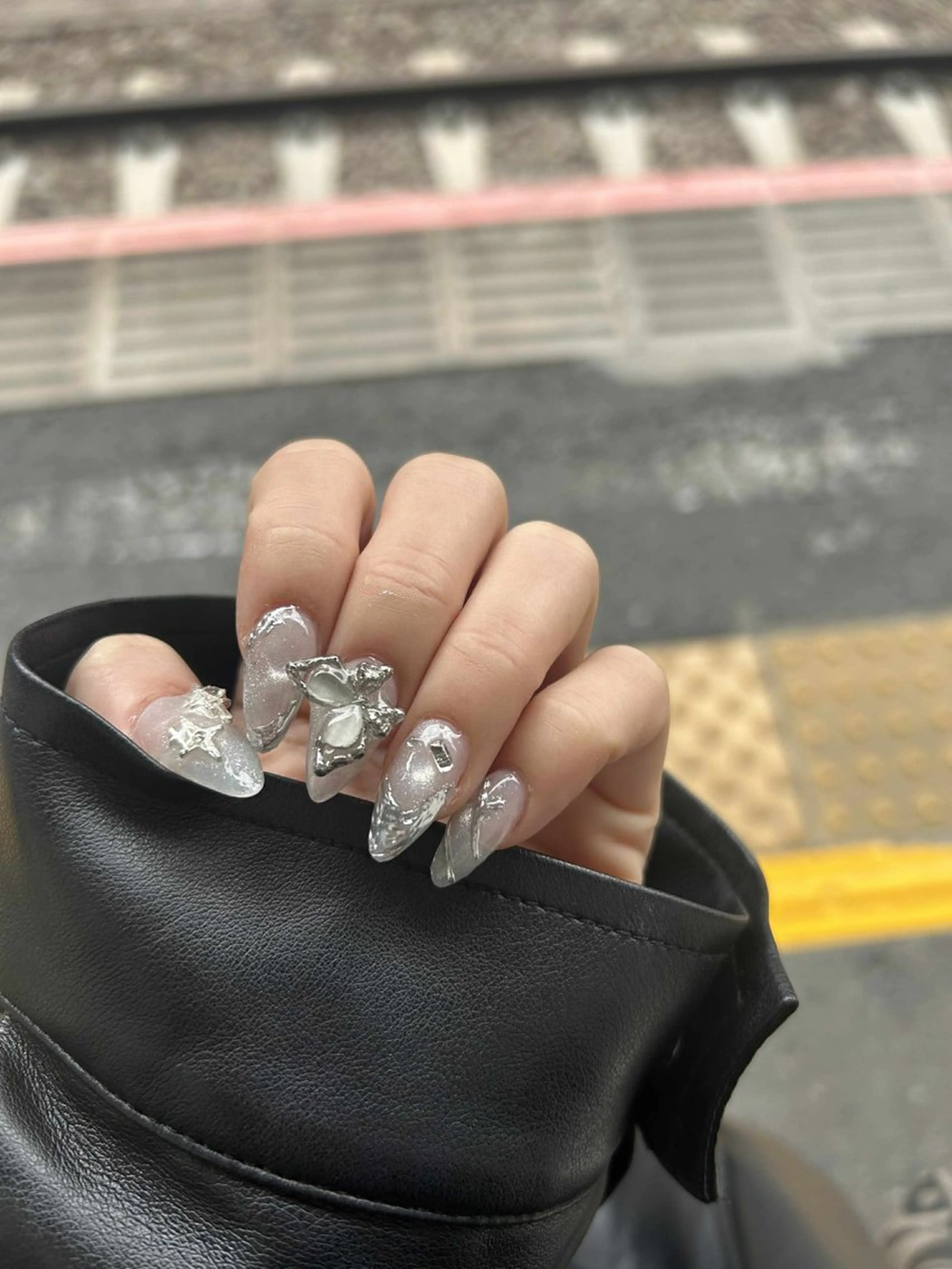 ネイル アートネイル オーロラネイル フレンチネイル ジェルネイル グラデーション ハンドネイル Ryunail所属・Ryu Nail NekoChanのネイルデザイン