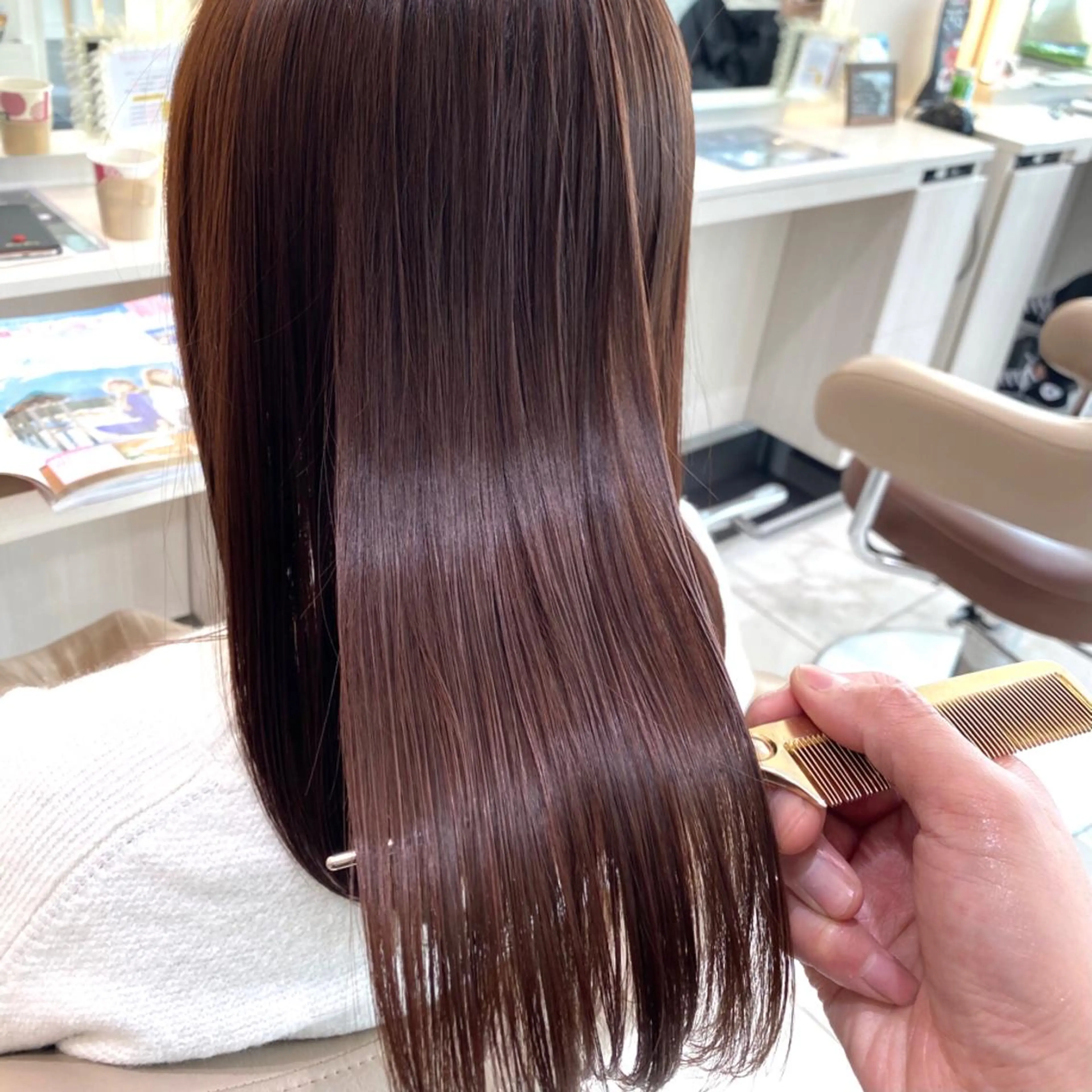 ロング 髪質改善 トリートメント カット ヘアカラー トリートメント 三箇島 陽香のヘアスタイル