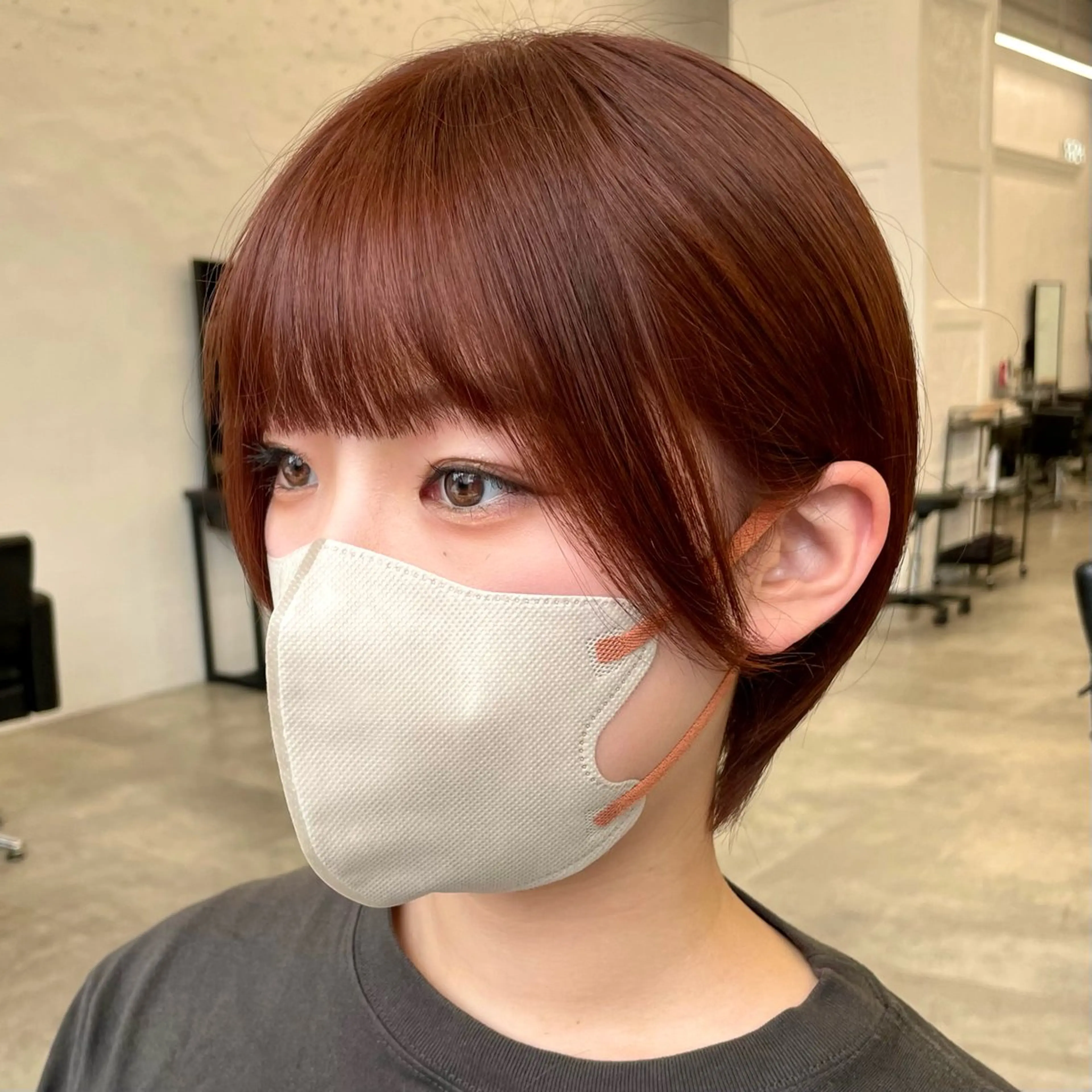 ショート カラー ブリーチ ブラウンカラー ブリーチなしカラー オレンジ オレンジブラウン ボブ/レイヤー/ 艶髪/HANA💗のヘアスタイル